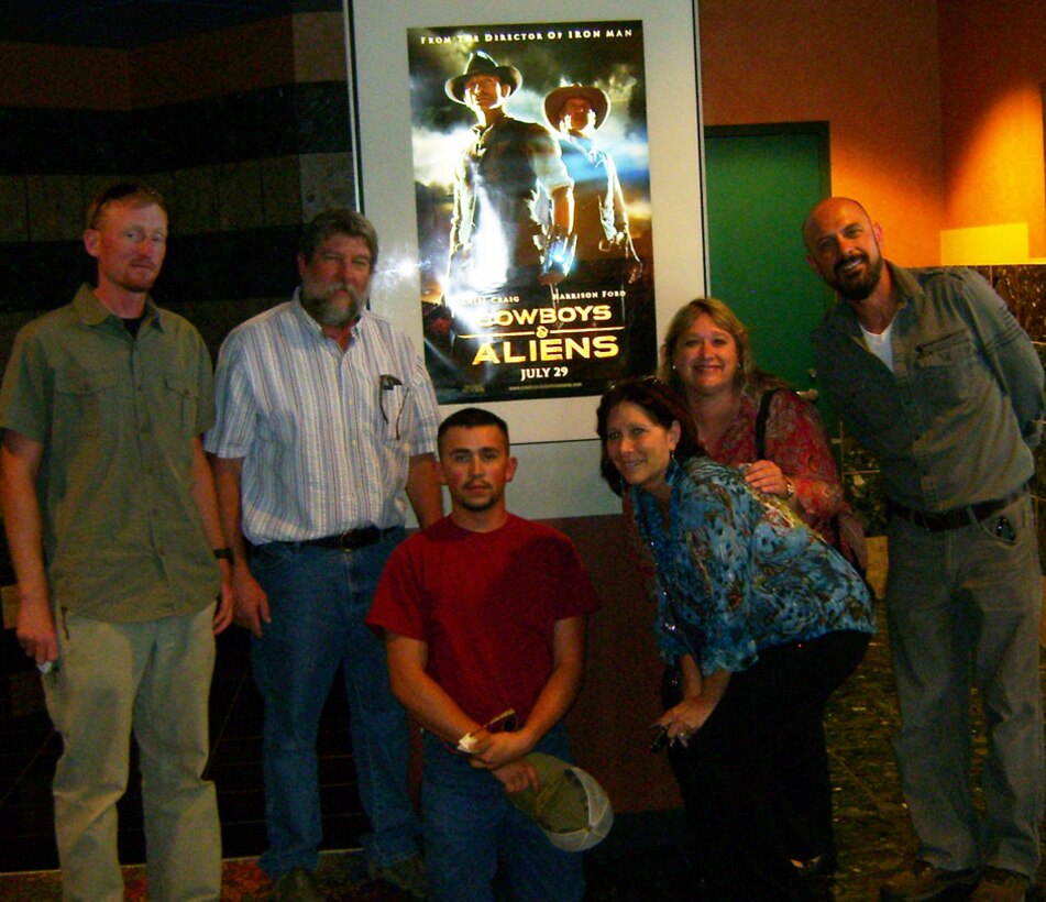 Corps’ staff who went to the film in this picture are:(L to R) Austin Kuhlman, David Dutton, Paul Branch, Ronnie Schelby, Kristen Skopeck, and Eric Garner. Not pictured: Lisa Lockyear and Brad Atwood.  
