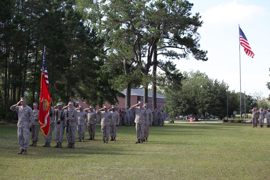 Weapons Training Battalion, Marine Corps Installations East – Marine Corps Base Camp Lejeune received a new commanding officer during a change of command at Stone Bay June 15. Lt. Col. Ivan I. Monclova relinquished command of WTB to Lt. Col. Carlos A. Vallejo in the bright, morning ceremony.