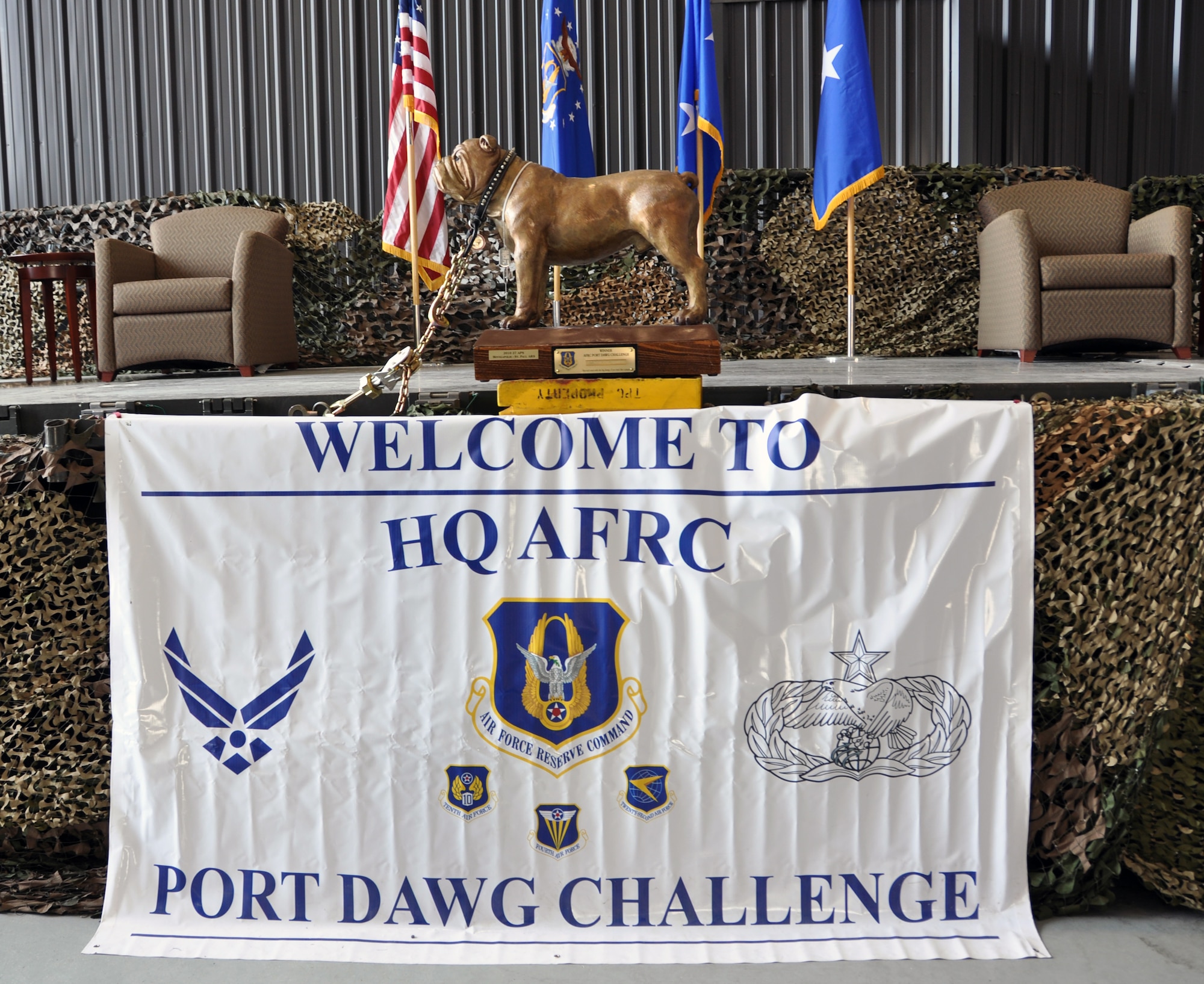 Nineteen teams representing some of the Air Force Reserve Command's Aerial Port Squadrons, or "Port Dawgs," are going toe-to-toe June 19-21 in this biennium's "Port Dawg Challenge" at the Transportation Proficiency Center, here. Teams compete in various challenges to showcase their capabilities as aerial porters. (U.S. Air Force photo/Senior Airman Elizabeth Gaston)