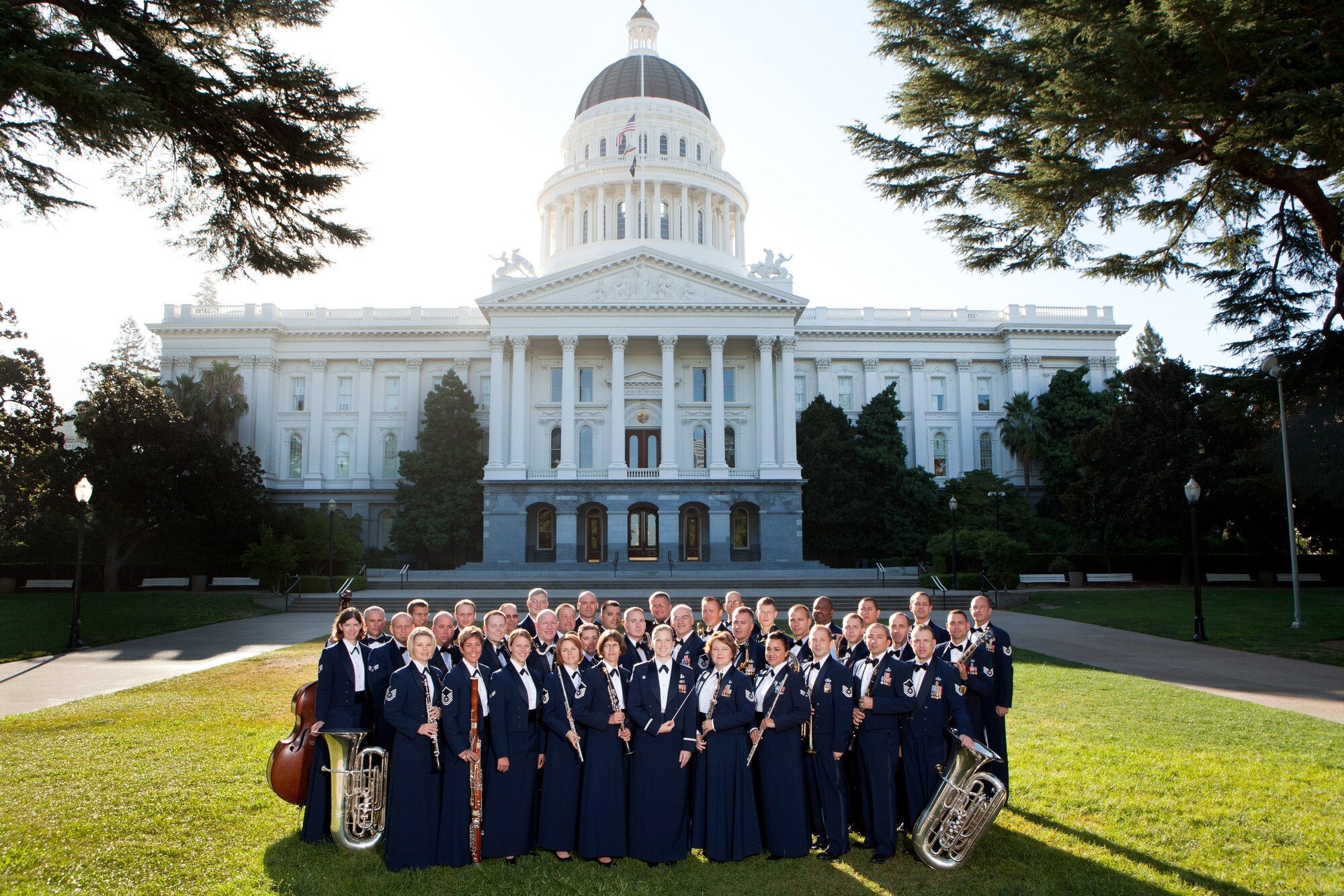 Members of the Band of the Golden West stand in front of the White House. (Courtesy photo)