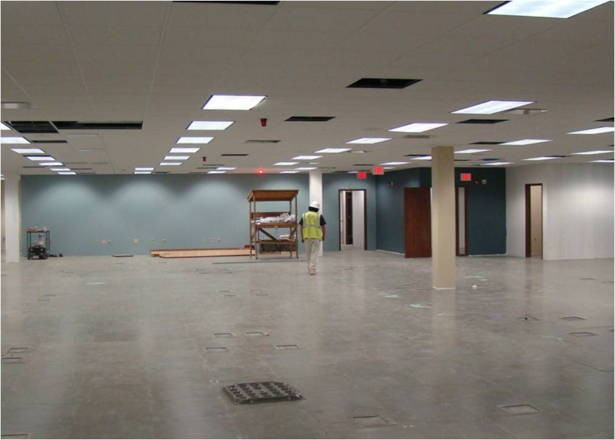 Interior work is underway in the Air Forces Central attachment at Shaw Air Force Base, S.C. Almost $145 million in projects are underway this year on base, not including the housing construction. Much of it will improve life here. (U.S. Air Force courtesy photo/Released)