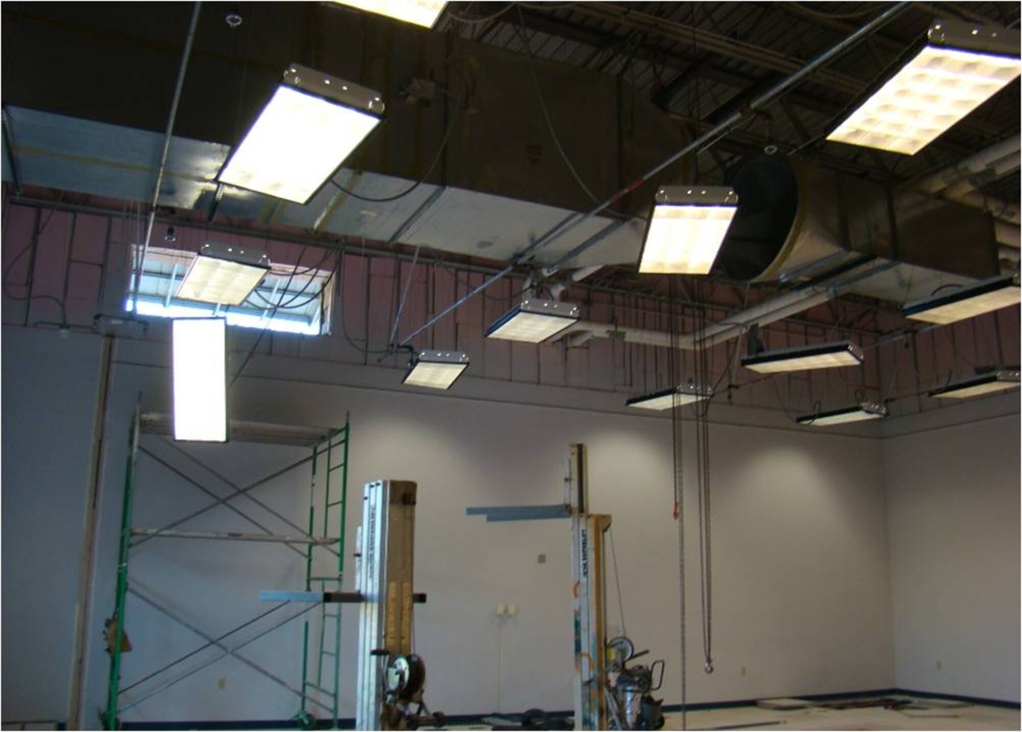 Renovations are being done in the building of the flight simulator at Shaw Air Force Base, S.C. Almost $145 million in projects are underway this year on base, not including the housing construction. Much of it will improve life here. (U.S. Air Force courtesy photo/Released)