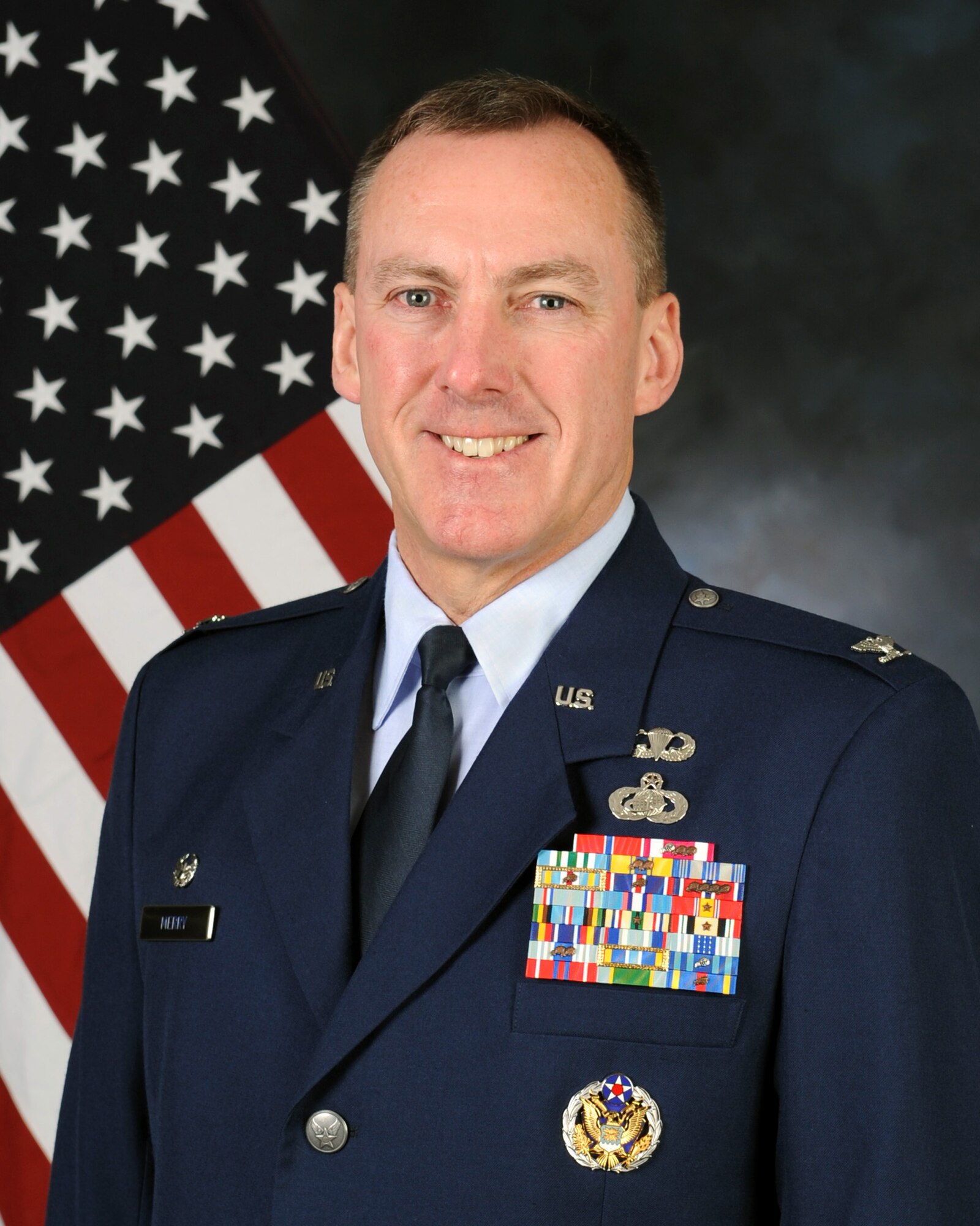 Col. Daniel Merry, 100th Mission Support Group commander, RAF Mildenhall