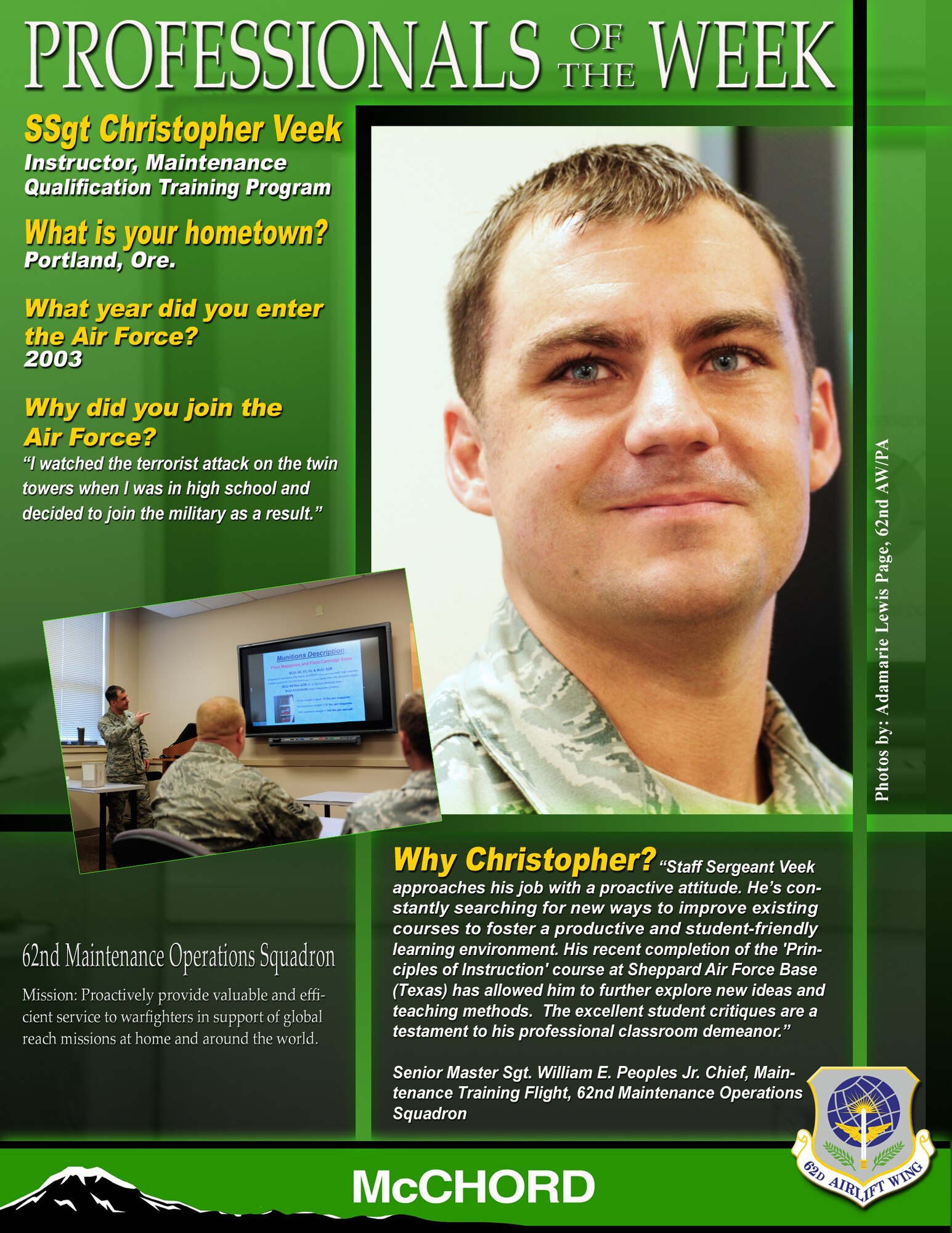 Staff Sgt. Christopher Veek (U.S. Air Force graphic/Adamarie Lewis-Page) 
