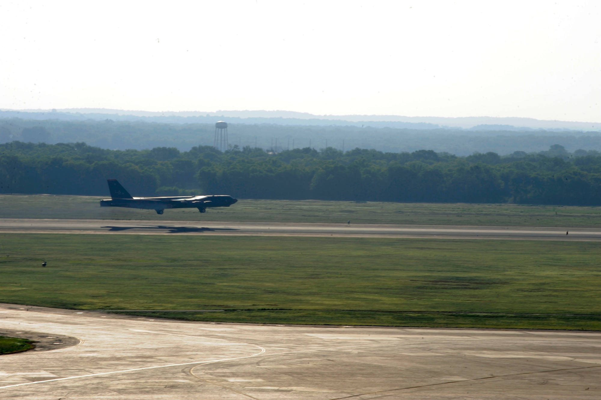 A B-52H Stratofortress takes off at Barksdale Air Force Base, La., June 20. Barksdale contributed two B-52s and respective aircrew members to particapate in a 17-hour Joint Chiefs of Staff-directed exercise. The results of the exercise will be given to the Secretary of Defense and Barksdale historically receives outstanding ratings. (U.S. Air Force photo/Airman 1st Class Joseph A. Pagán Jr.)(RELEASED)