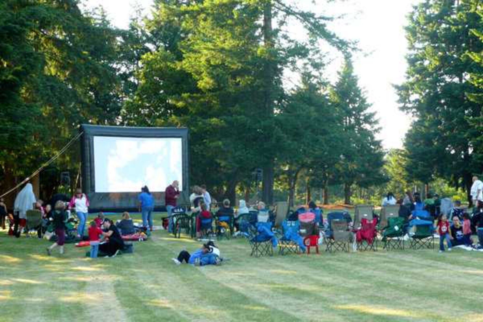 McChord Field debuted its Outdoor Cinema last summer. Bring blankets, lawn chairs and healthy appetites and relax with friends. (Courtesy photo)