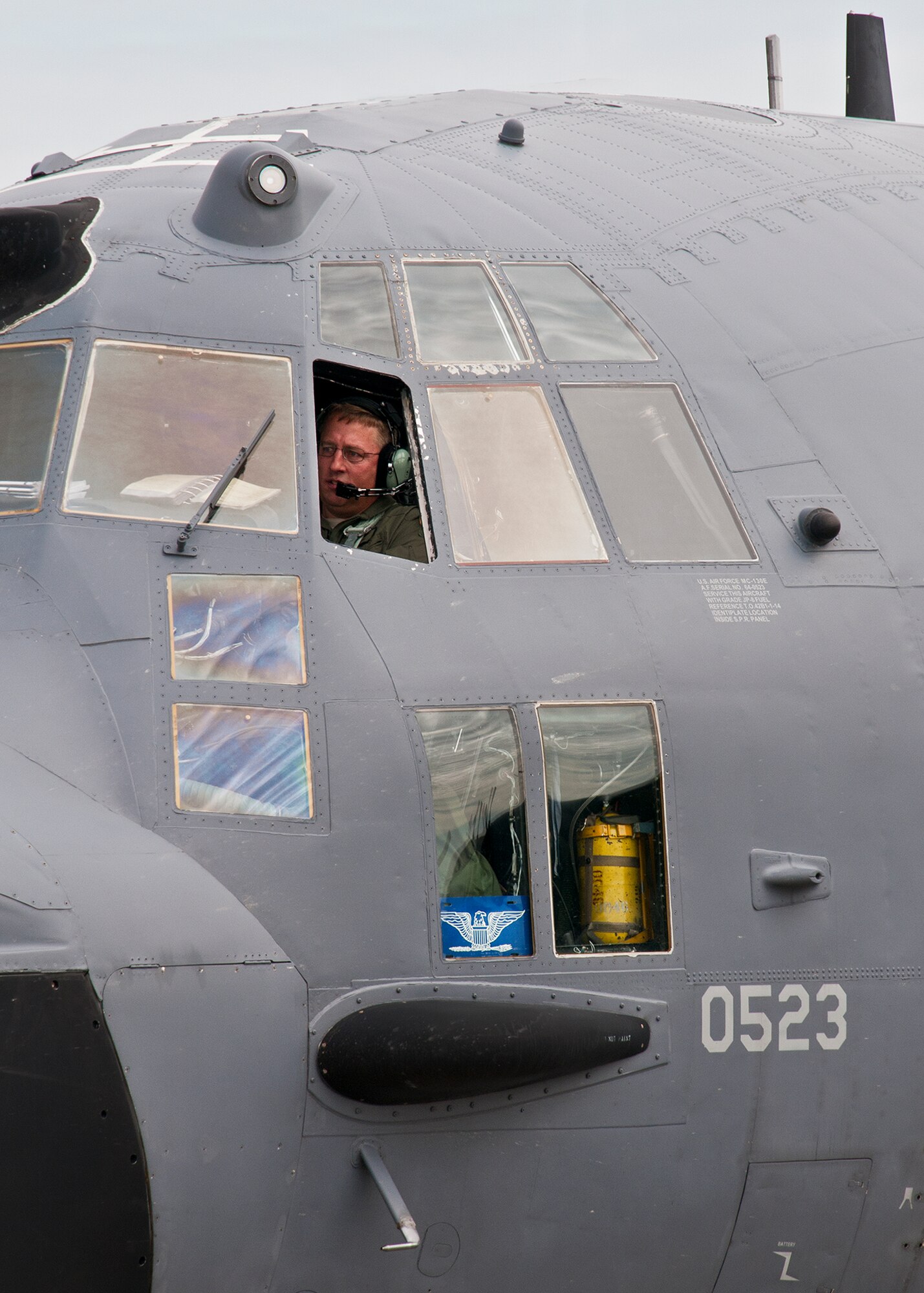 Lt. Col. Tom Miller, of the 919th Special Operations Wing, executes his preflight checks before piloting the MC-130E Combat Talon I, 64-0523 “Godfather” on its final flight June 22 at Duke Field, Fla.  The final flight landed at Cannon Air Force Base, N.M., where 0523 is scheduled to be a static display at the base’s airpark.  The aircraft has the distinction of leading the Air Force’s assault force during the Son Tay Raid to rescue prisoners of war in Vietnam in 1970.  (U.S. Air Force photo/Tech. Sgt. Samuel King Jr.)