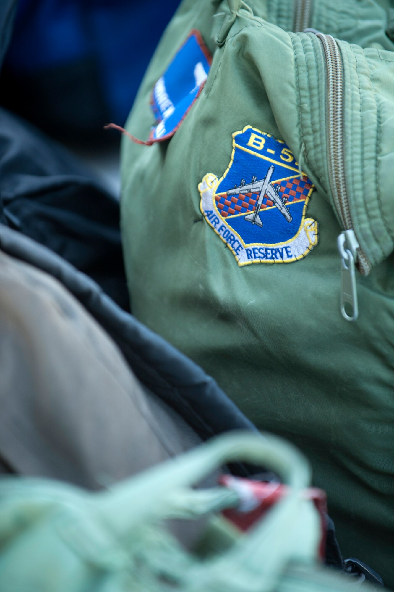 Flight gear sits to be loaded on a B-52H Stratofortress prior to a sortie in support of a Mission Employment exercise, Nellis Air Force Base, Nev., June 12, 2012. The Air Force Reserve Command provided three B-52s for the exercise, all of which were assigned to the 93rd Bomb Squadron, 307th Bomb Wing, Barksdale AFB, La. (U.S. Air Force photo by Master Sgt. Greg Steele/Released)