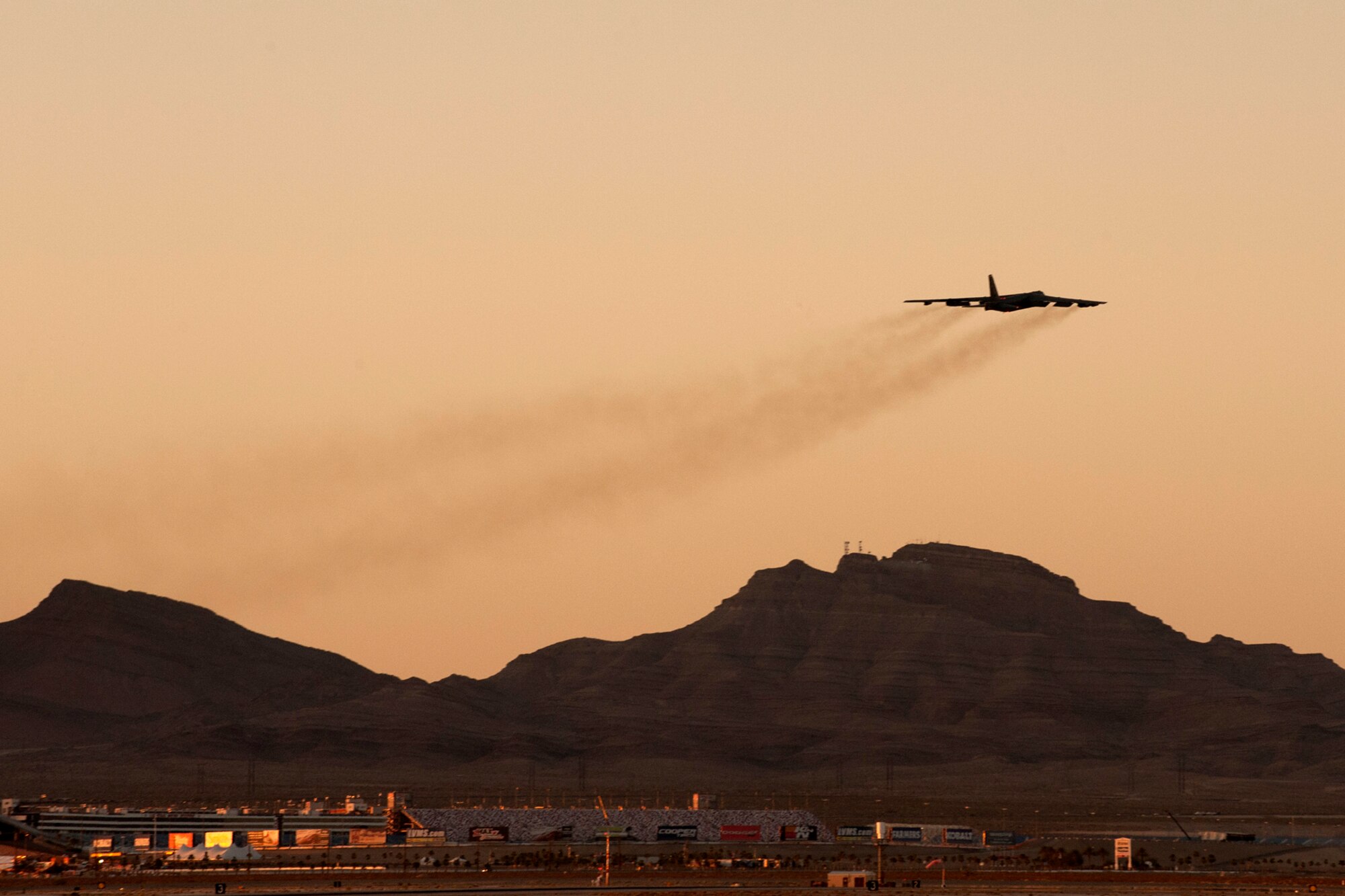 A B-52H Stratofortress takes off in support of a Mission Employment exercise, Nellis Air Force Base, Nev., June 12, 2012. The 307th Bomb Wing at Barksdale AFB, La., deployed three B-52s to Nellis in support of the exercise. (U.S. Air Force photo by Master Sgt. Greg Steele/Released)