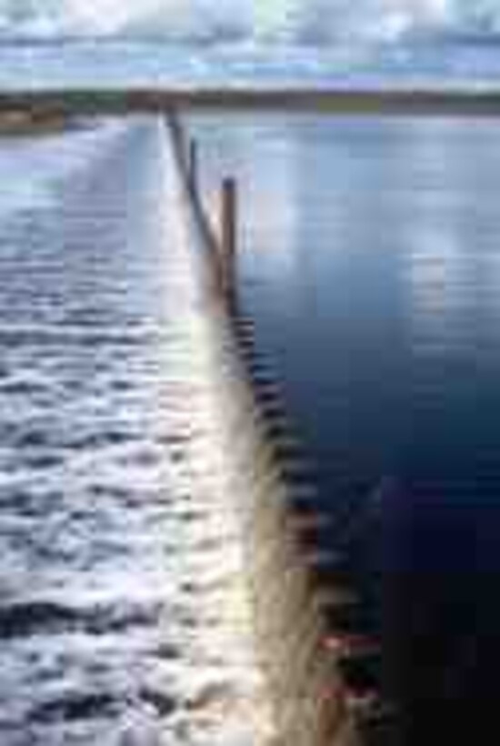 Flood of '92 - Chena water flows over sill.