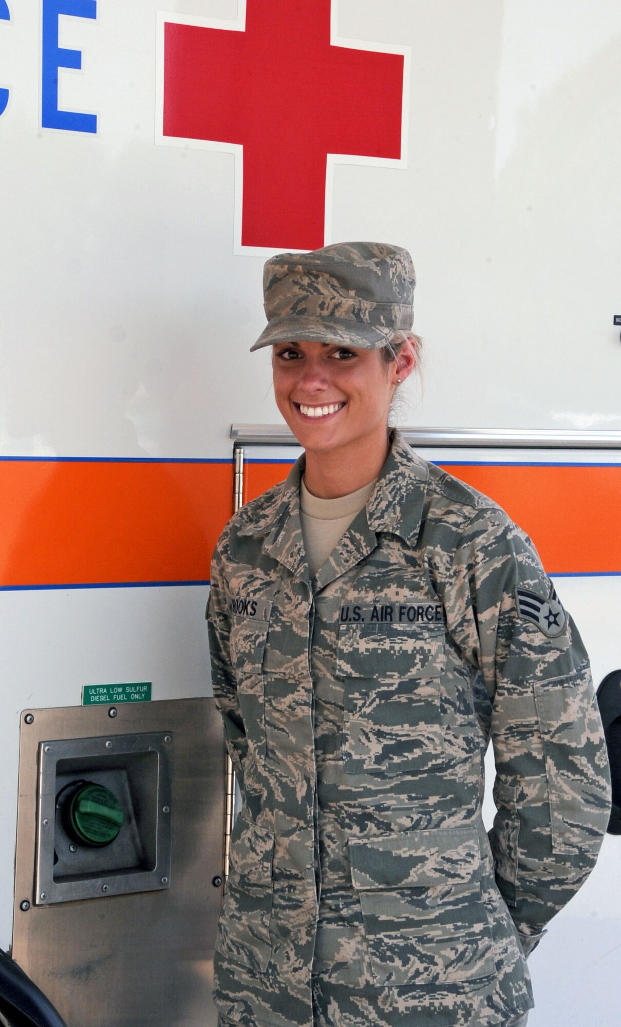 Senior Airman Bryenna Brooks, 2nd Aerospace Medicine Squadron, poses for a photo on Barksdale Air Force Base, La., June 13. Brooks was recently named one of the Air Force 12 Outstanding Airmen of the Year for 2012. The award recognizes 12 outstanding Air Force enlisted members for superior leadership, job performance, community involvement and personal achievements. (U.S. Air Force photo/Senior Airman La'Shanette V. Garrett)(RELEASED)