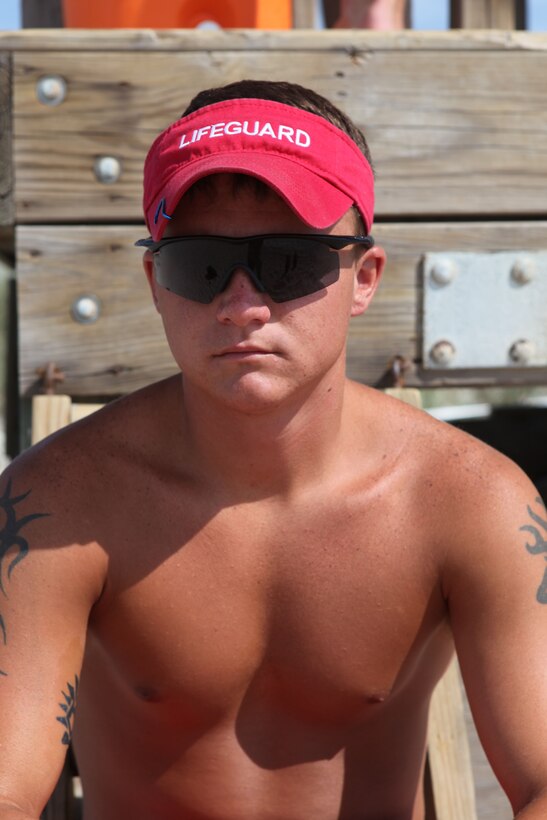 Lance Cpl. Justin McDaniel, a lifeguard with the Beach Detachment of Headquarters and Support Battalion, Marine Corps Base Camp Lejeune saved a man's life at Onslow Beach recently. McDaniel hopes to make a future as a firefighter.  