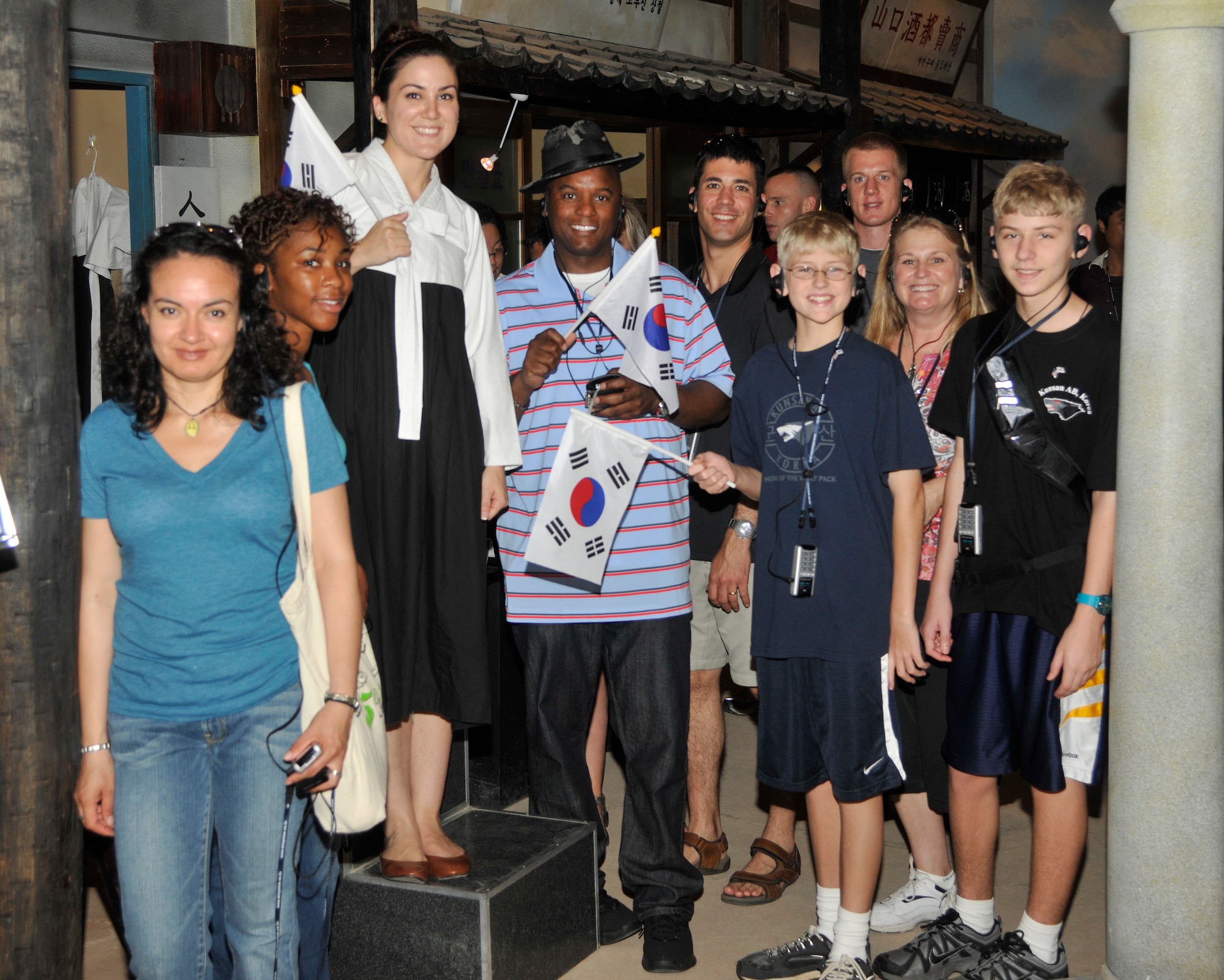 Airmen and family members from the 8th Fighter Wing tour Gunsan, Republic of Korea, June 20, 2012. The tour is designed to show new members of the 8th FW some of the culture and tradition of their host country and explore the local area. (U.S. Air Force photo/Senior Airman Marcus Morris)