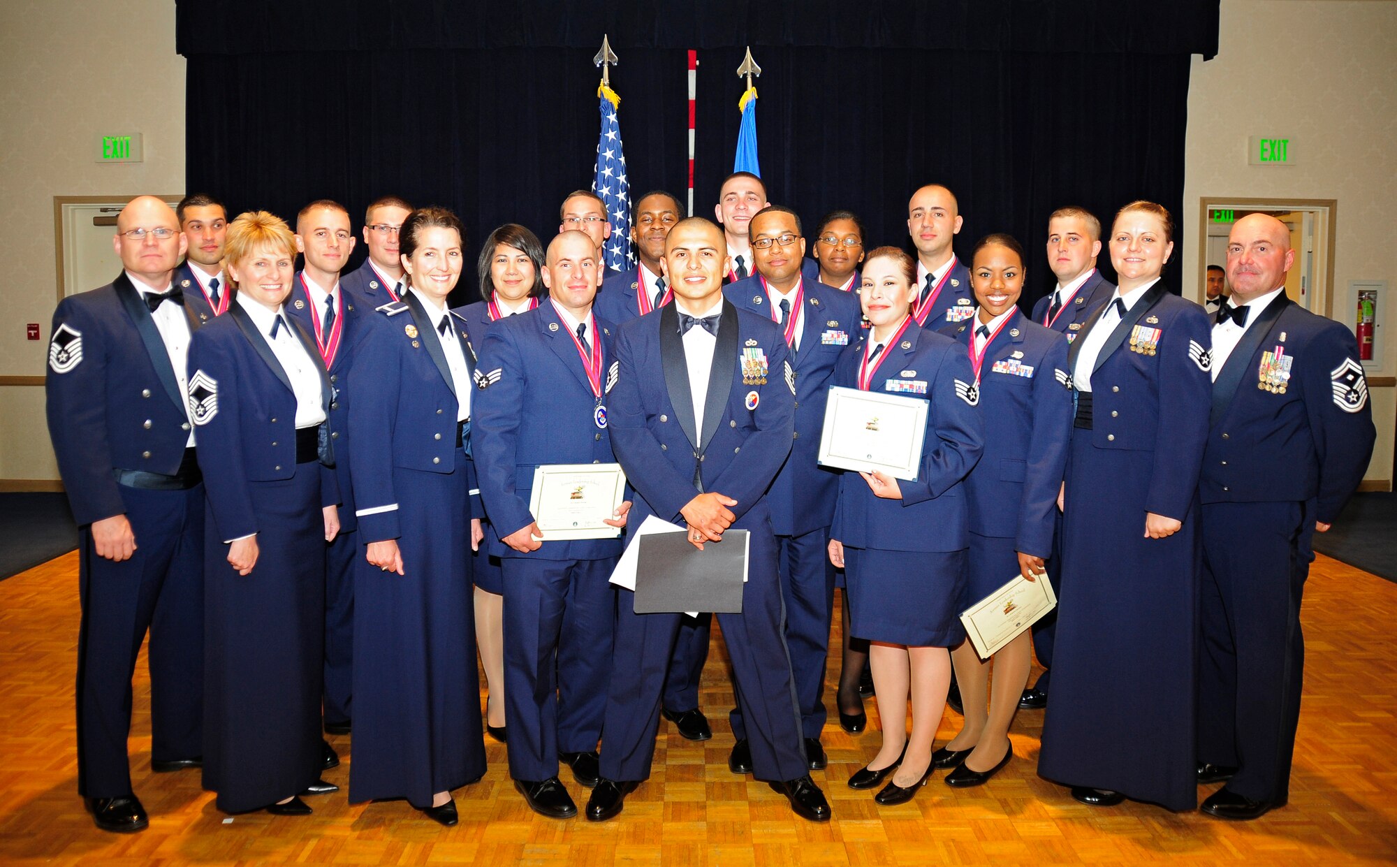 VANDENBERG AIR FORCE BASE, Calif -- Team V hosts the Airman Leadership School graduation class of 2012-E at the Pacific Coast Club here June 21, 2012. Airmen learned supervisory knowledge and honed their leadership abilities to strengthen their skills as future non-commissioned officers. (U.S. Air Force photo/Michael Peterson)