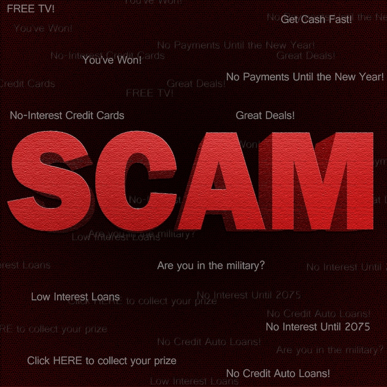 Scam Alert! (U.S. Air Force graphic by Senior Airman Jarad A. Denton/Released)