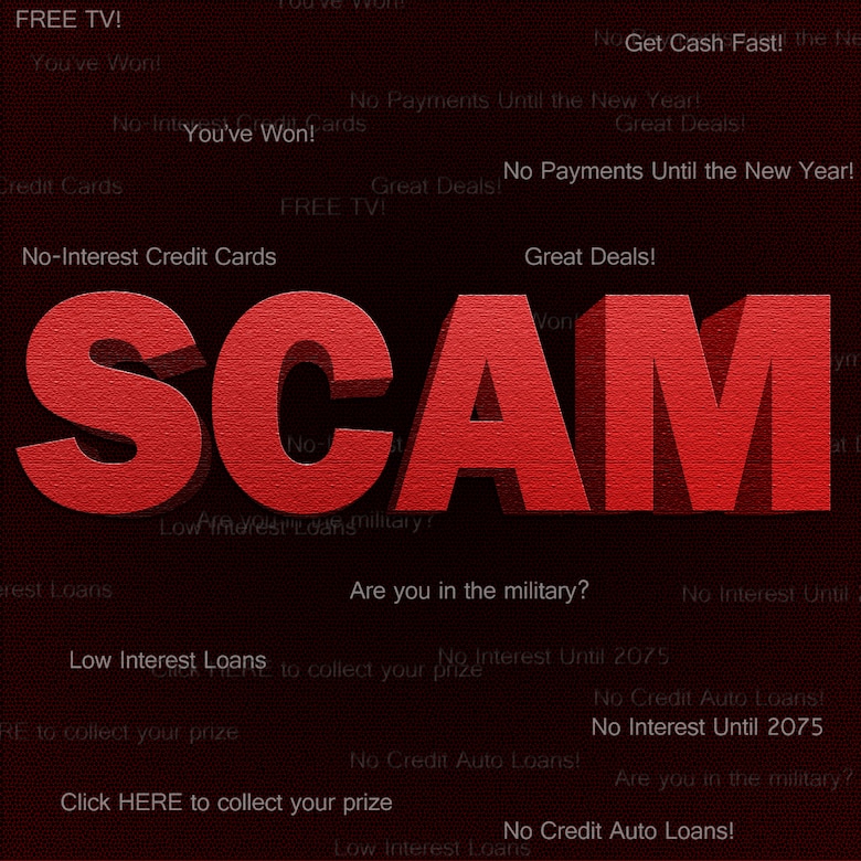 Scam Alert! (U.S. Air Force graphic by Senior Airman Jarad A. Denton/Released)