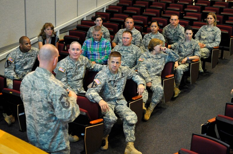 McGHEE TYSON AIR NATIONAL GUARD BASE, Tenn. - Leadership from the Lavern E. Weber National Guard Bureau Professional Education Center (PEC) visited the I.G. Brown Training and Education Center here, June 20, 2012. The PEC, located at Camp Robinson, Ark., is the Army National Guard's version of the Training and Education Center. (National Guard photo by Master Sgt. Kurt Skoglund/Released)
