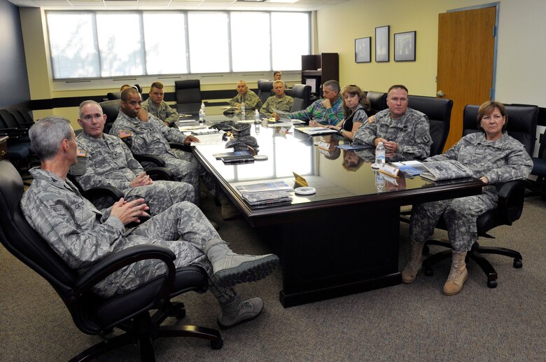 McGHEE TYSON AIR NATIONAL GUARD BASE, Tenn. - Leadership from the Lavern E. Weber National Guard Bureau Professional Education Center (PEC) visited the I.G. Brown Training and Education Center here, June 20, 2012. The PEC, located at Camp Robinson, Ark., is the Army National Guard's version of the Training and Education Center. (National Guard photo by Master Sgt. Kurt Skoglund/Released)