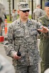U.S. Air Force Lt. Col. Ed Lagrou, 35th Medical Support Squadron commander, briefs medical group section leaders during an emergency management exercise at Misawa Air Base, Japan, June 25, 2012. During the exercise members of the 35th Medical Group evacuated the hospital for a simulated fire. (U.S. Air Force photo by Staff Sgt. Nathan Lipscomb/Released)