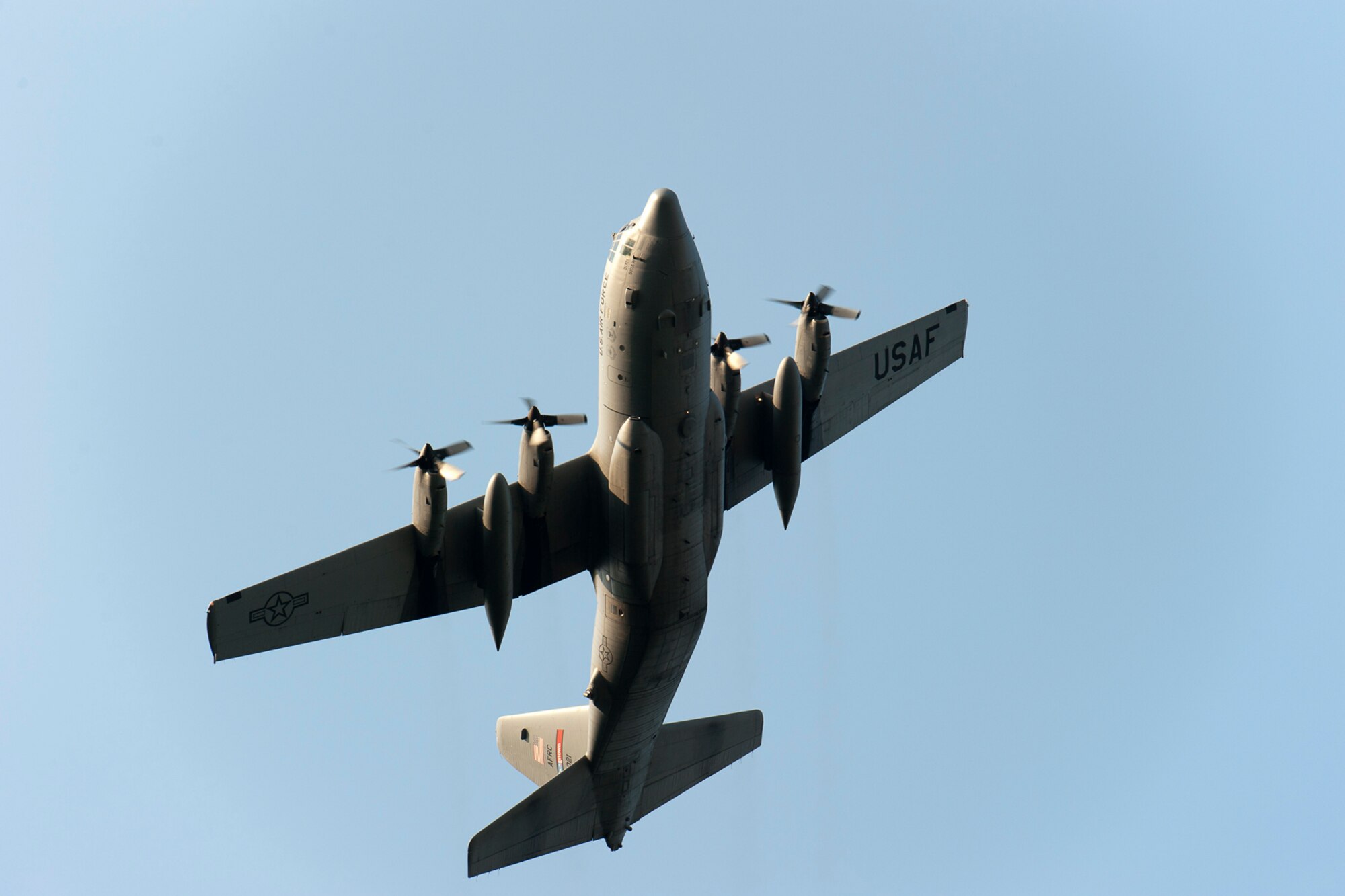 A 910th Airlift Wing C-130H Hercules aircraft performs a low-level flyover for a stadium full of spectators during the singing of the National Anthem at the Mahoning Valley Scrappers baseball team’s home opener, Wednesday, June 20, 2012. The base color guard presented the colors during the Anthem, and Col. Reinhard Schmidt, commander of the 910th Airlift Wing, threw out the first pitch. Air Force recruiters from YARS set up a display table on the concourse and made their presence known by parading Airman Andy, a large inflatable mascot, through the stands to greet fans. As fans entered the stadium, they were able to view a Humvee from the Marine Corps Reserve Landing Support Equipment Company, Youngstown. 