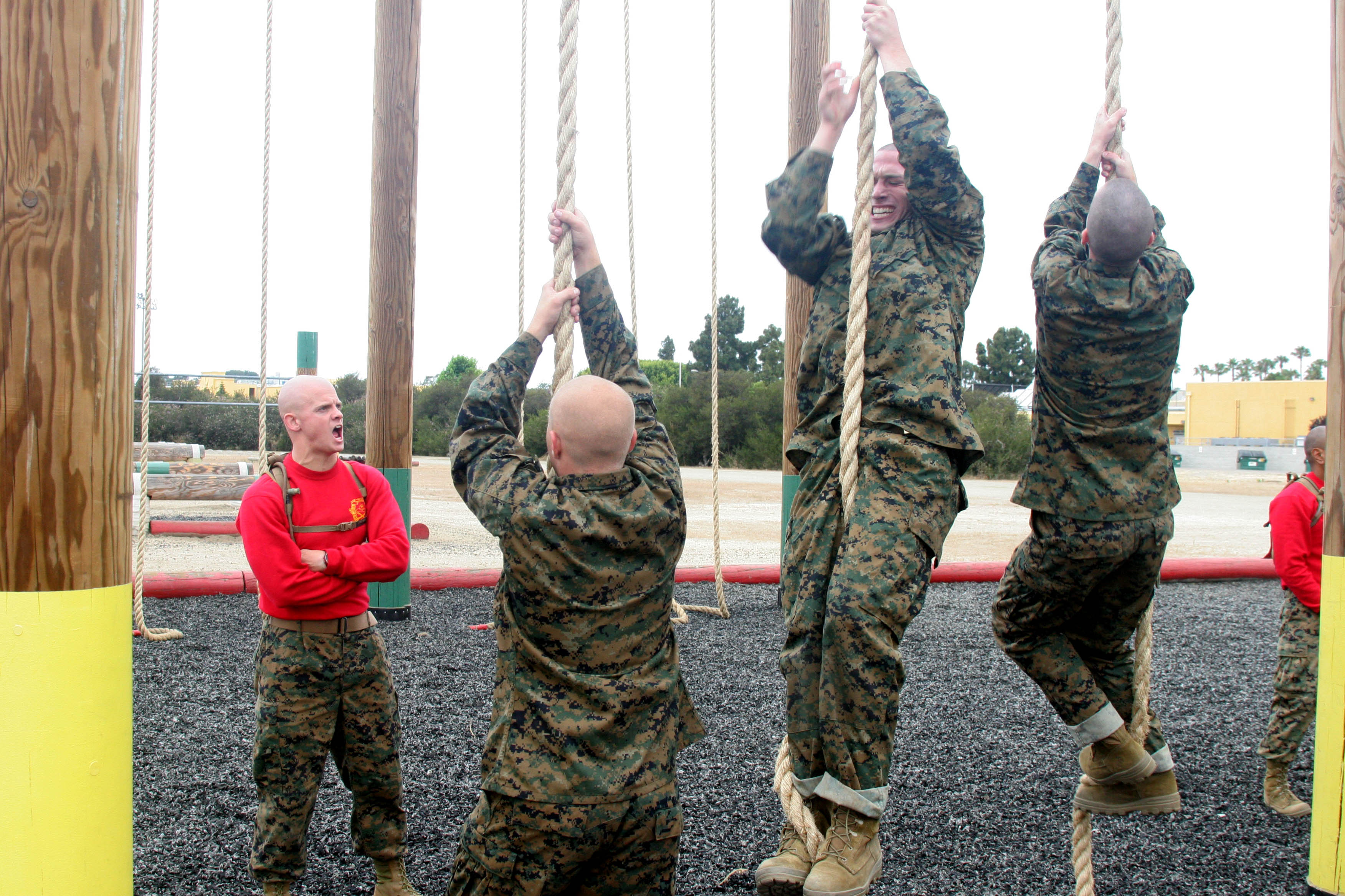 Recruits Meet Depot Obstacle Course Marine Corps Recruit Depot