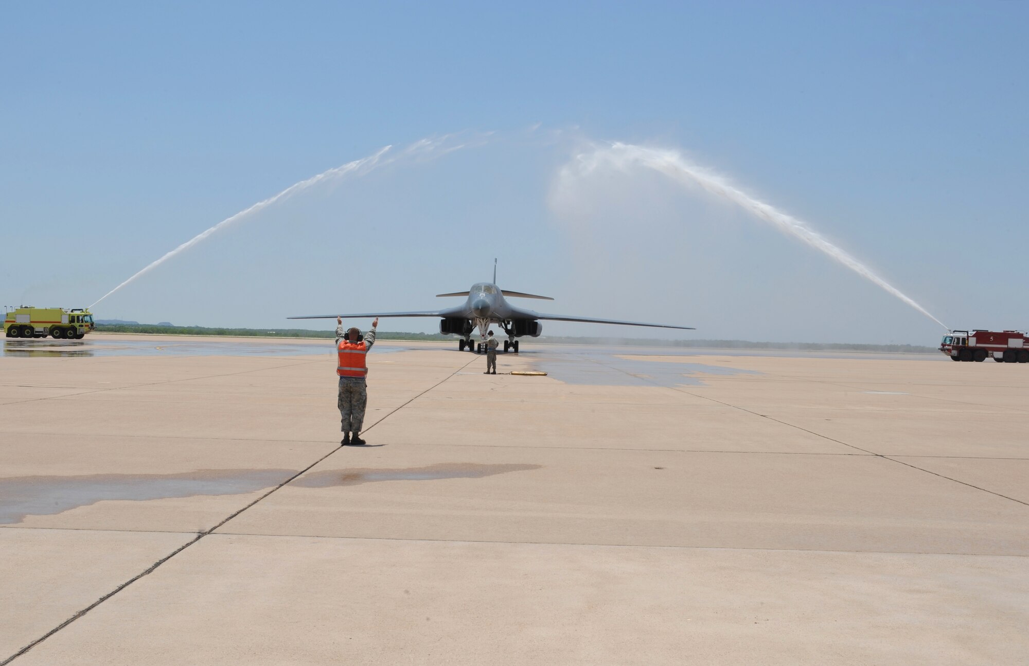 U.S. Air Force Col. David Béen, 7th Bomb Wing commander, taxies a B-1 Bomber after his final flight June 26, 2012, at Dyess Air Force Base, Texas. Following a change of command ceremony July 3, Col. Béen will depart Dyess and will be assigned to the Pentagon in Washington, D.C. (U.S. Air Force photo by Staff Sgt. Richard P. Ebensberger/ Released)