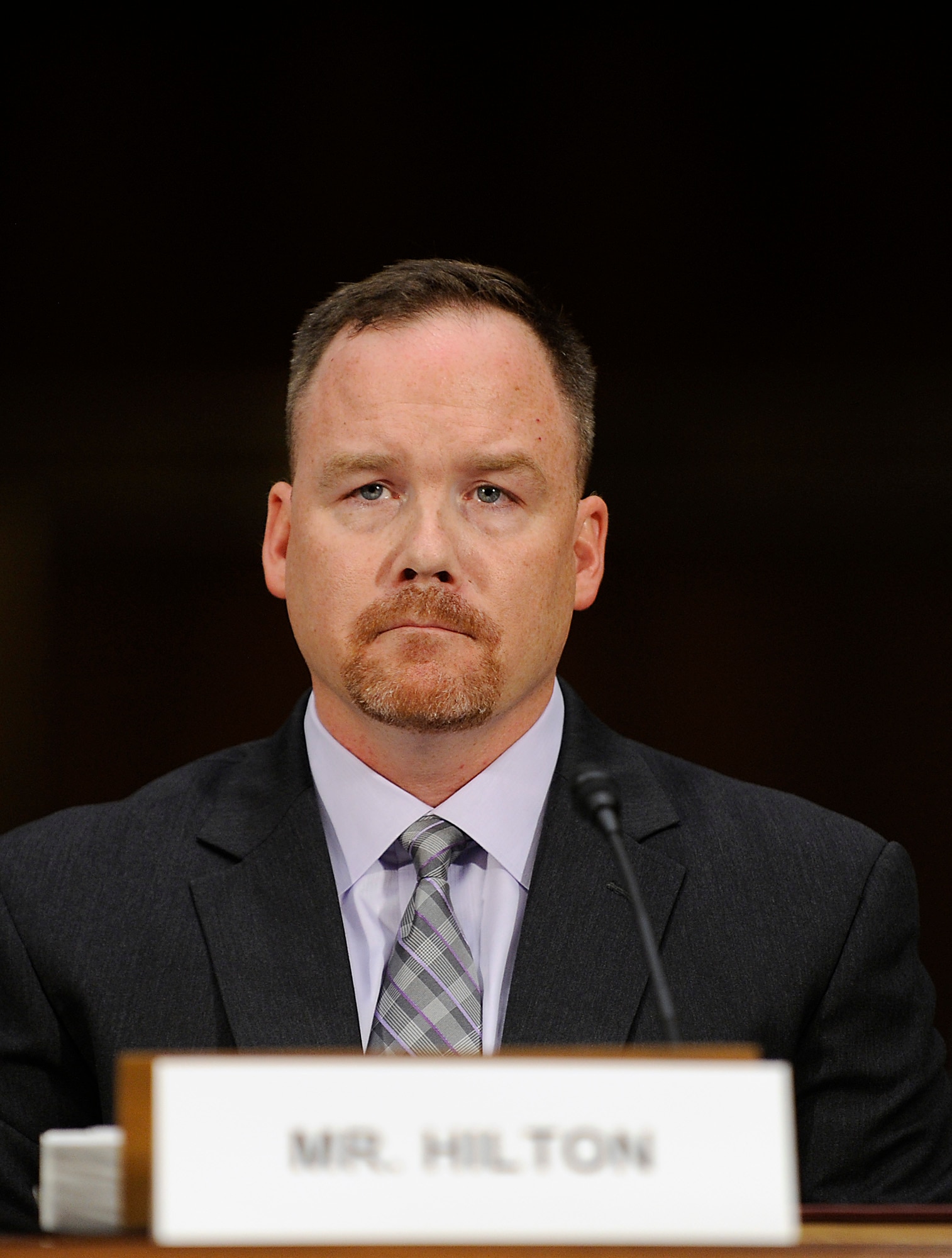 Jeremy Hilton testifies before the U.S. Senate Armed Services Subcommittee on Personnel in Washington, D.C., June 21, 2012. Hilton, who is married to Lt. Col. Renae Hilton, is an advocate for military families with special needs and is the Military Spouse of the Year for 2012. (U.S. Air Force photo/Scott M. Ash)