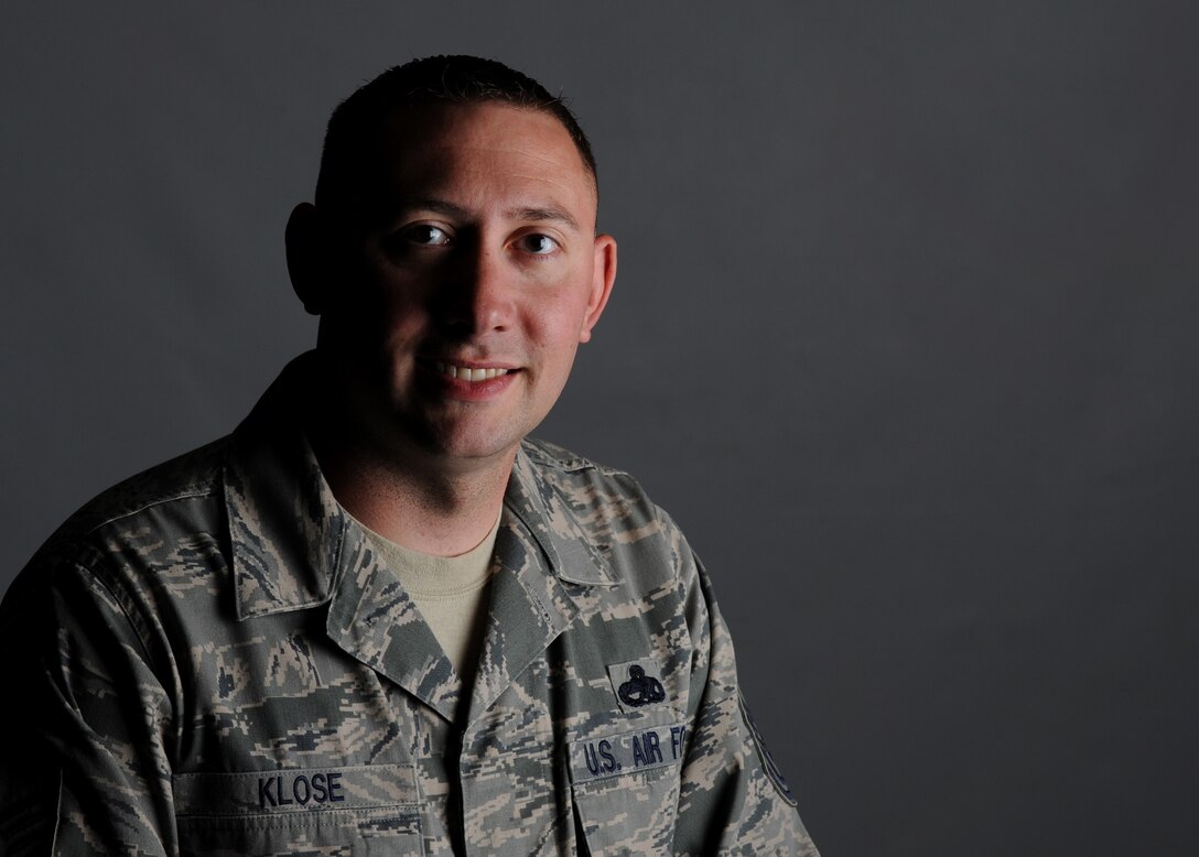 U.S. Air Force Master Sgt. Michael Klose, 366th Fighter Wing Inspector General complaints and oversight superintendent, poses for a photo June 6, 2012, at Mountain Home Air Force Base, Idaho. Klose is one of 21 Airmen from across the Air Force selected for the 2013 Interservice Physician Assistant Program. (U.S. Air Force photo/Senior Airman Benjamin Sutton