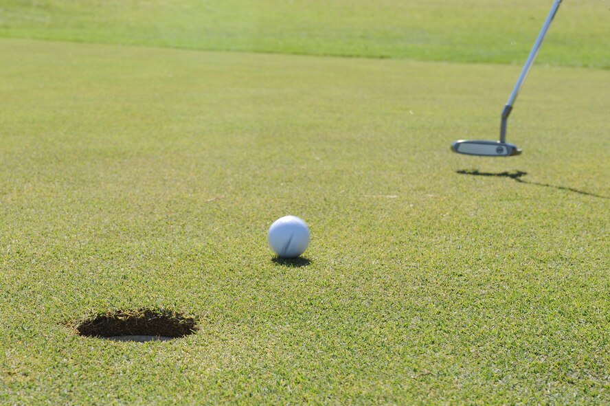 A ball is hit toward a hole on the Three Eagles Golf Course at Seymour Johnson Air Force Base, N.C., June 27, 2012. The 18-hole course is open to Department of Defense ID card holders. (U.S. Air Force photo/Airman 1st Class John Nieves Camacho/Released)
