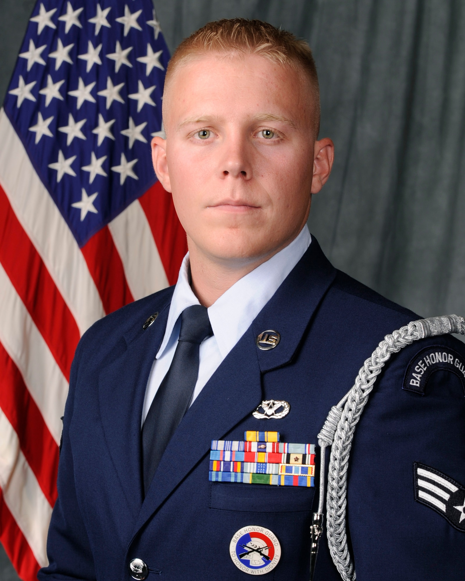 Senior Airman Kurtis Brown recently set himself above the rest earning the prestigious Air Force Ceremonial Honor Guardsman of the year award. Brown achieved this honor through countless hours of dedication and sacrifice, volunteering for every ceremony or drill he could. (U.S. Air Force photo/Airman 1st Class Heather Hayward)