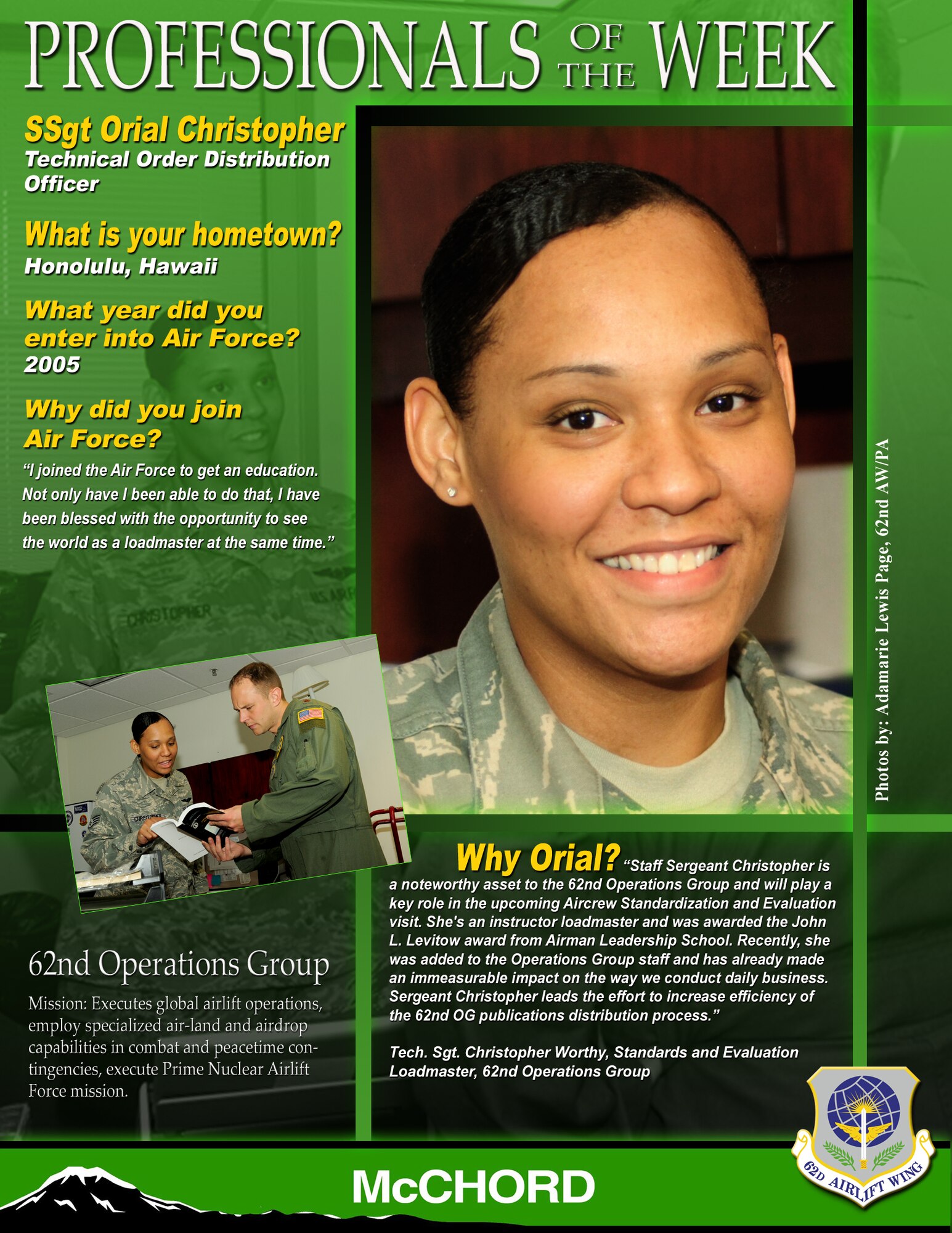 Staff Sgt. Orial Christopher (U.S. Air Force graphic/Adamarie Lewis-Page) 