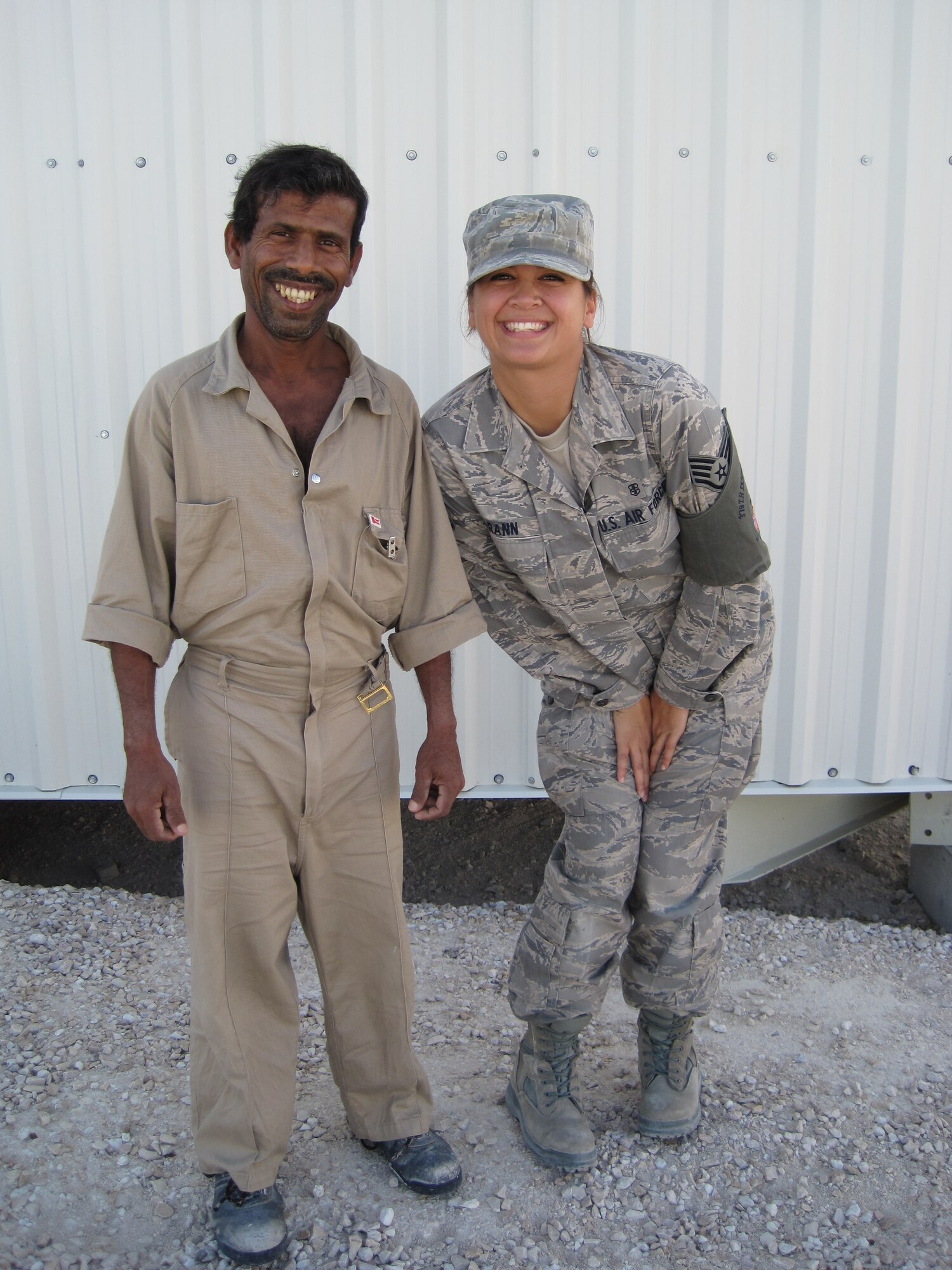 Staff Sgt. Rebecca Brann with one of the TCNs she worked with during her deployment. (Courtesy photo)
