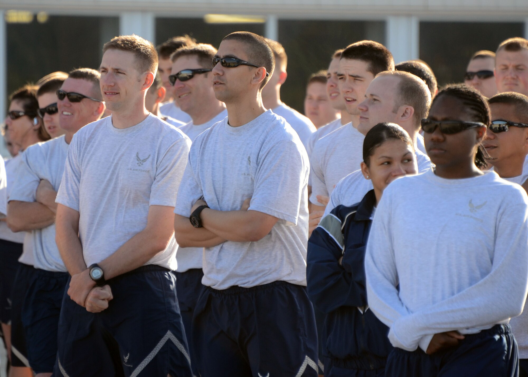 Members of Team Ramstein competed in multiple events for the warrior day challenge here, June 22, 2012. The 86th Security Forces Squadron took first place, with the 86th Vehicle Readiness Squadron and 86th Civil Engineer Squadron taking second and third places, respectively.  Teams participated in 13 events that tested their physical prowess, including a 1.5-mile relay, ultimate football, dodgeball, a bench-press competition and concluded with the warrior challenge. (U.S. Air Force photo/Staff Sgt. Benjamin Hughes)