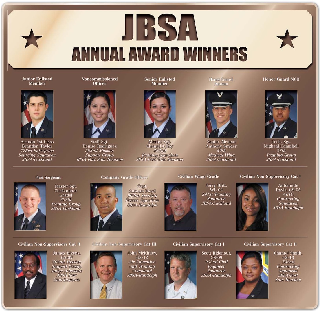 Joint Base San Antonio senior officials announced Feb. 24 the selection of its 2011 annual award winners. (Courtesy Illustration)