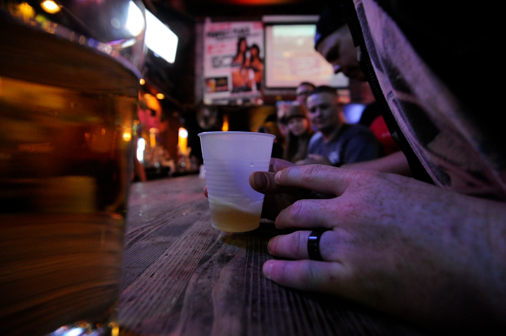 Although college students commonly binge drink, 70 percent of binge drinking episodes involve adults age 26 years and older, according to a recent national survey.  (Photo by Airman 1st Class Allen Stokes)