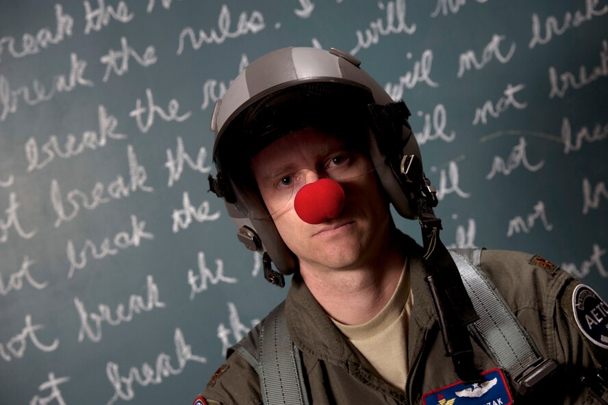 Even though flying is already exciting, some pilots choose to add to the “thrill” by breaking the rules or clowning around in multi-million dollar aircraft. These breakdowns in discipline continue to be a problem in the Air Force, costing some pilots their careers and others their lives. (Photo by Tech. Sgt. Samuel Bendet)