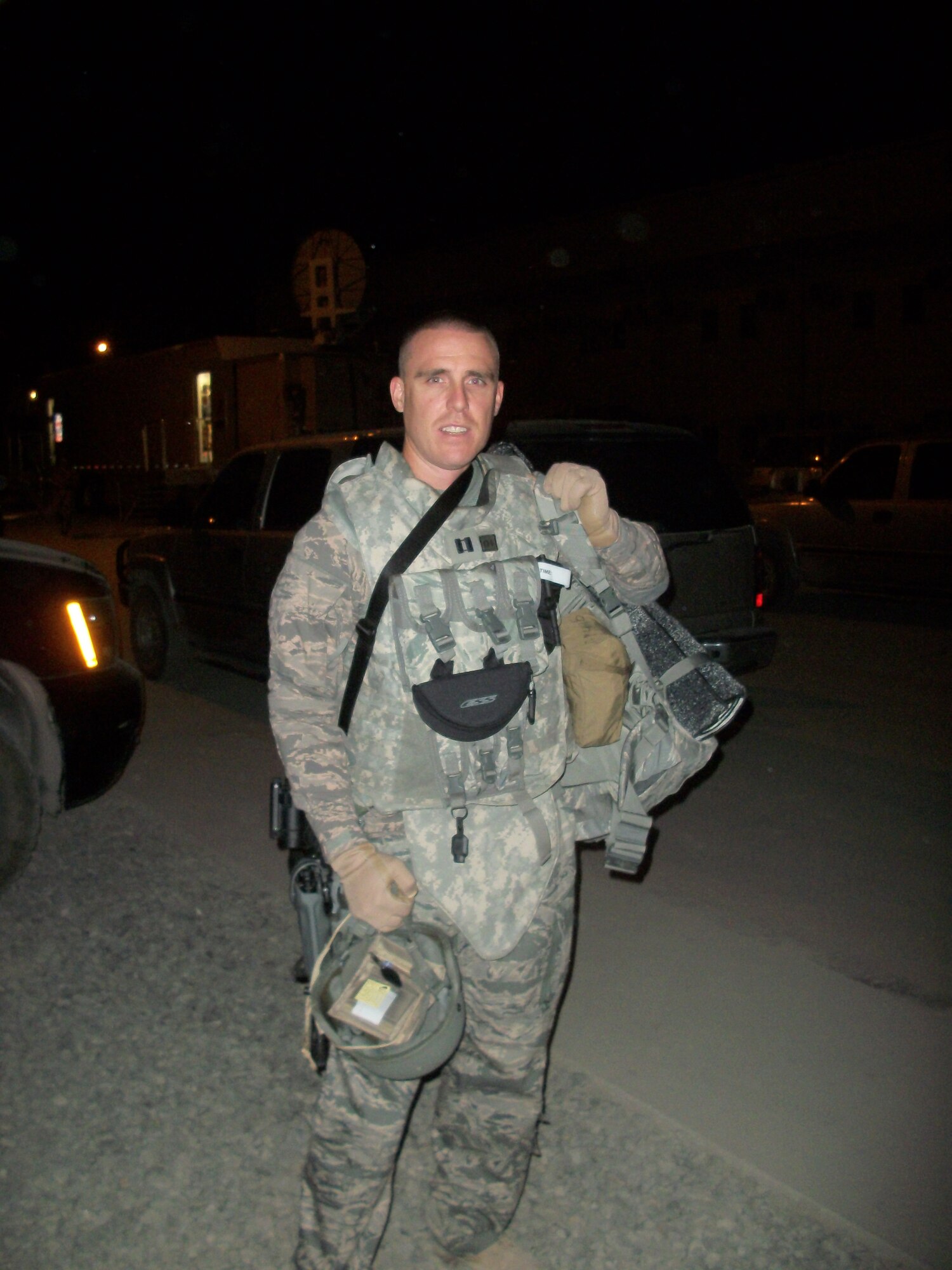 Capt. Ryan L. Avery, 944th Logistics Readiness Squadron, poses before heading out on night operations during a recent deployment. In February he was awarded the 2011 Reserve Officer's Association (ROA) Outstanding Junior Officer selected by the Chief of Air Force Reserve. Avery was recognized for his outstanding achievements and performance both while deployed and on duty at his home station. (USAF Courtesy Photo)