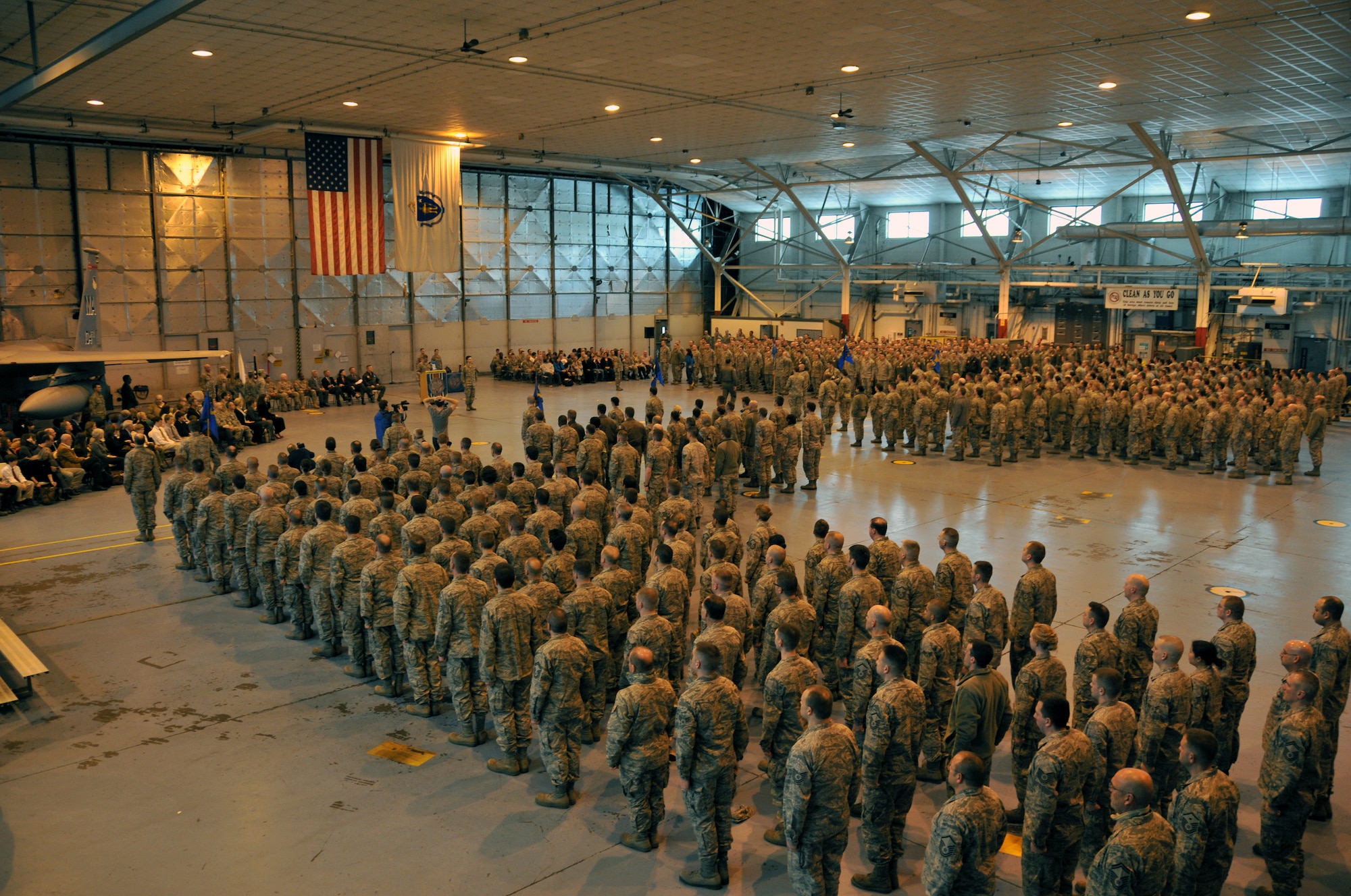 Members of the 104th Fighter Wing, Massachusetts Air National Guard gather at a wing Commander’s Call to recognize fellow unit members for the their superior performance and service to duty on March 3, 2012.  In attendance at the ceremony were Senator Scott Brown, Congressman Richard Neal of Springfield, Massachusetts, Major General Joseph Carter, Commander of the Massachusetts National Guard, Major General Scott Rice, Commander of the Massachusetts Air National Guard, and other local dignitaries honoring the troops during this event. (Air National Guard Photo by: Senior Master Sergeant, Robert J. Sabonis)