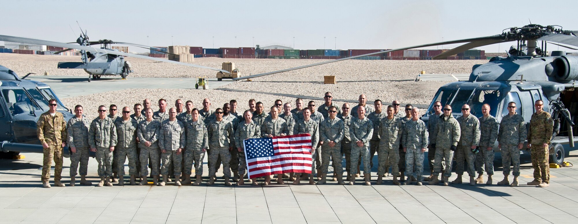 AFGHANISTAN - Reservists from the 920th Rescue Wing take a moment to pause for a photo. The 920th has over 150 Airmen deployed all around the world. 