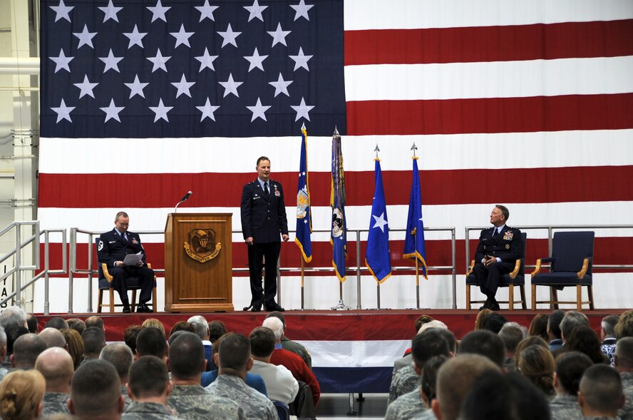 Col. Eric S. Overturf, 442nd Fighter Wing commander, was promoted to brigadier general in a ceremony at Whiteman Air Force Base on March 3, 2012. The 442nd Fighter Wing is an A-10 Thunderbolt II Air Force Reserve unit at Whiteman. (U.S. Air Force photo/Staff Sgt. Lauren Padden) 