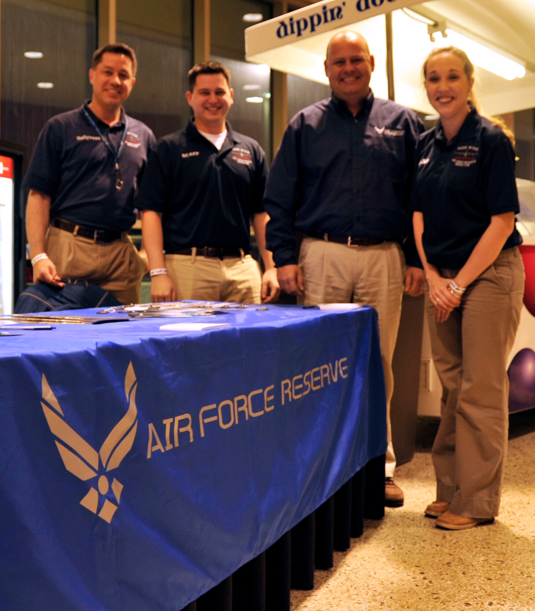 The 403rd Wing recruiters were on hand Mar. 2-3 at Monster Jam 2012 to recruit leads for the U.S. Air Force Reserve. Master Sgts. Serena Birch and Robert Bazor, along with Tech. Sgts. James Scapperotti and Pete Wypyszinski, generated a number of leads during the two day event. Monster Jam was sponsored by a number of companies, to include the U.S. Air Force Reserve. The two-day event entertained crowds with monster truck action and paid tribute to the U.S. military, police officers and firefighters. (U.S. Air Force photo by Maj. Heather Newcomb)