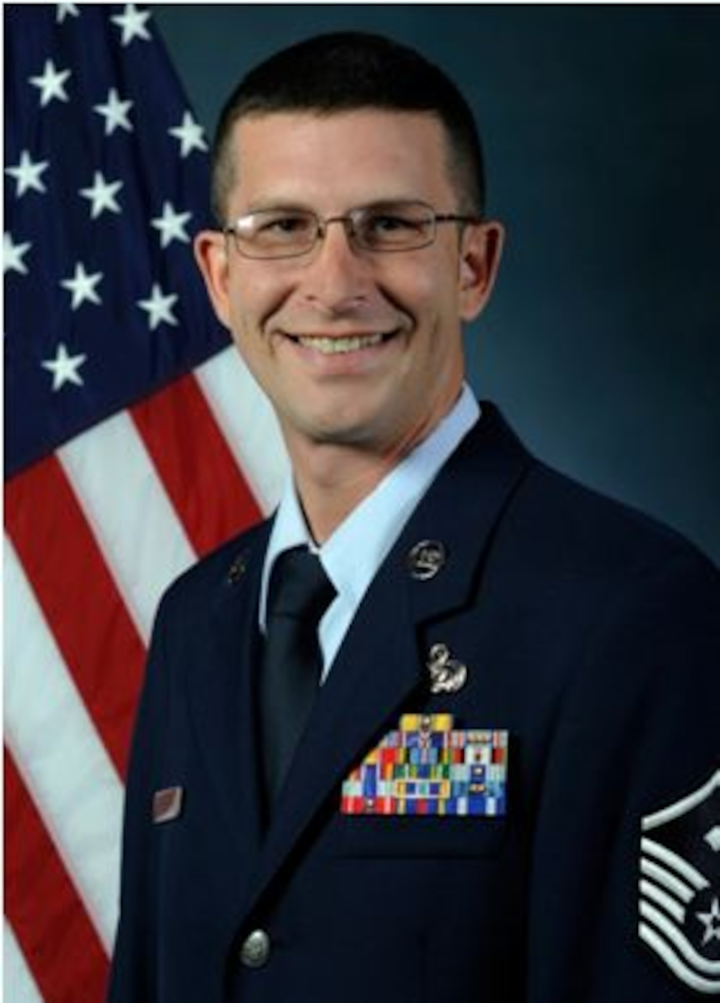 BUCKLEY AIR FORCE BASE, Colo. - Official photograph of Master Sgt. Brian Hickey, 460th Space Wing First Sergeant. (Photo courtesy of U.S. Air Force) 
