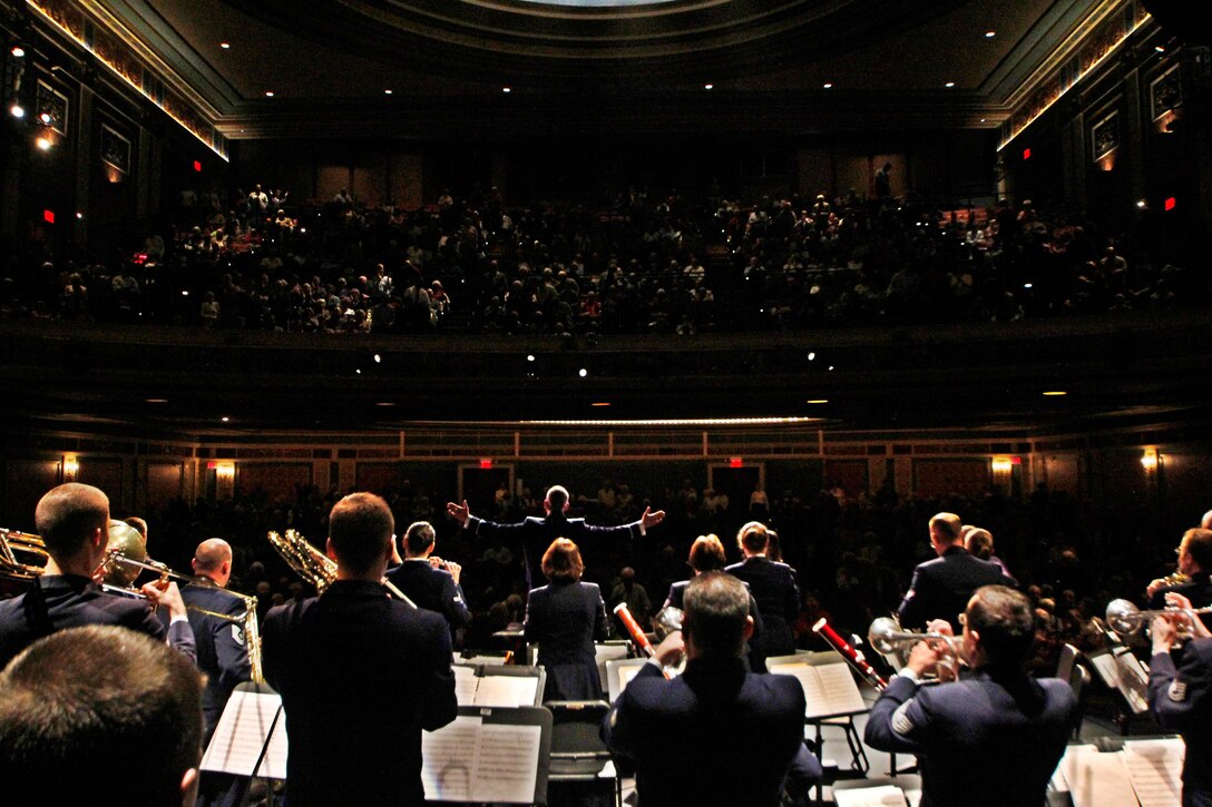 The Band of Flight Concert Band receives appaluse from an appreciative audience. (courtesy photo)