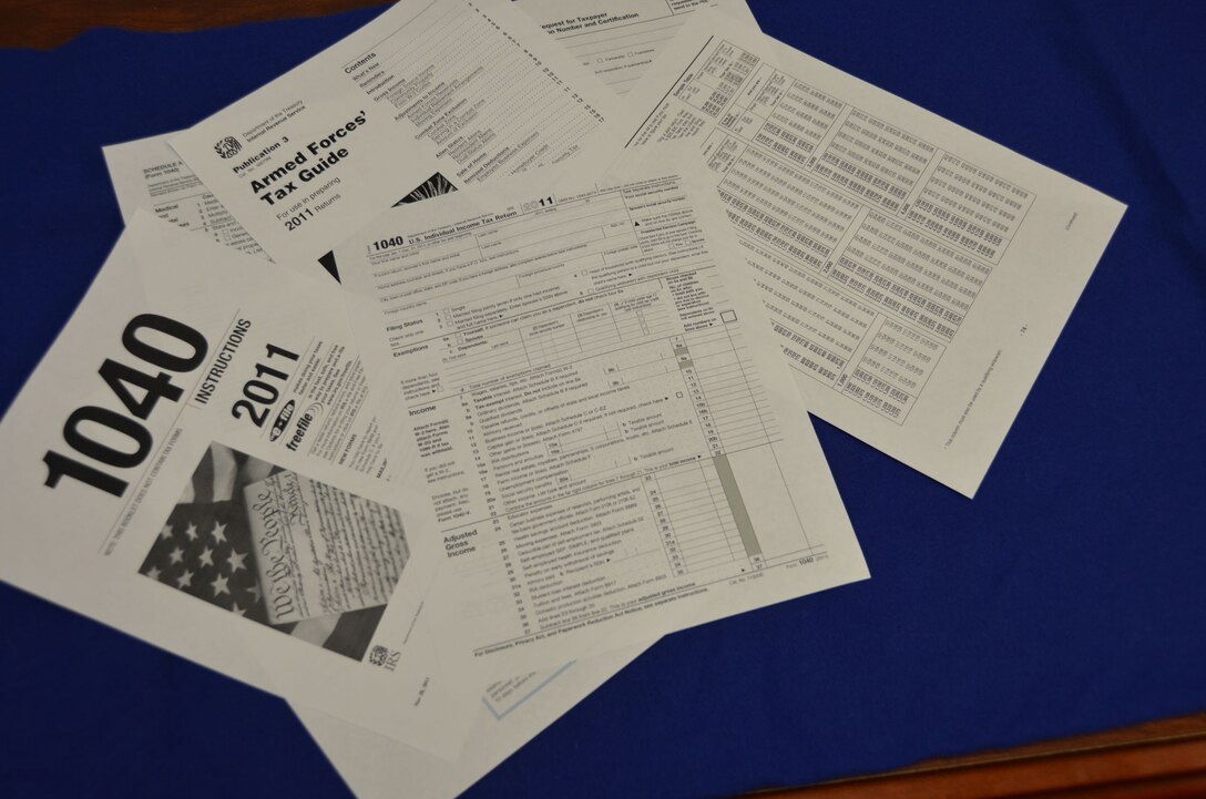 WRIGHT-PATTERSON AIR FORCE BASE, Ohio - The Base Tax Center will be open this tax season to all active-duty and reserve military members, as well as dependents and retirees. (U.S. Air Force photo/Stacy Vaughn)