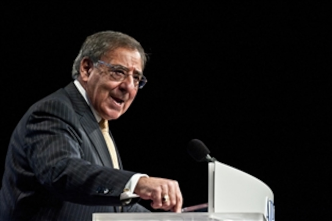 Defense Secretary Leon E. Panetta delivers remarks at the American Israel Public Affairs Committee Policy Conference at the Walter E. Washington Convention Center in Washington D.C., March 6, 2012.