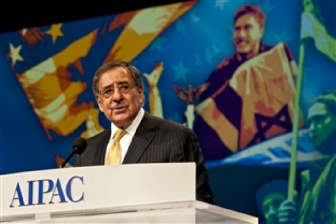 Defense Secretary Leon E. Panetta delivers remarks at the American Israel Public Affairs Committee Policy Conference in Washington, D.C., March 6, 2012.