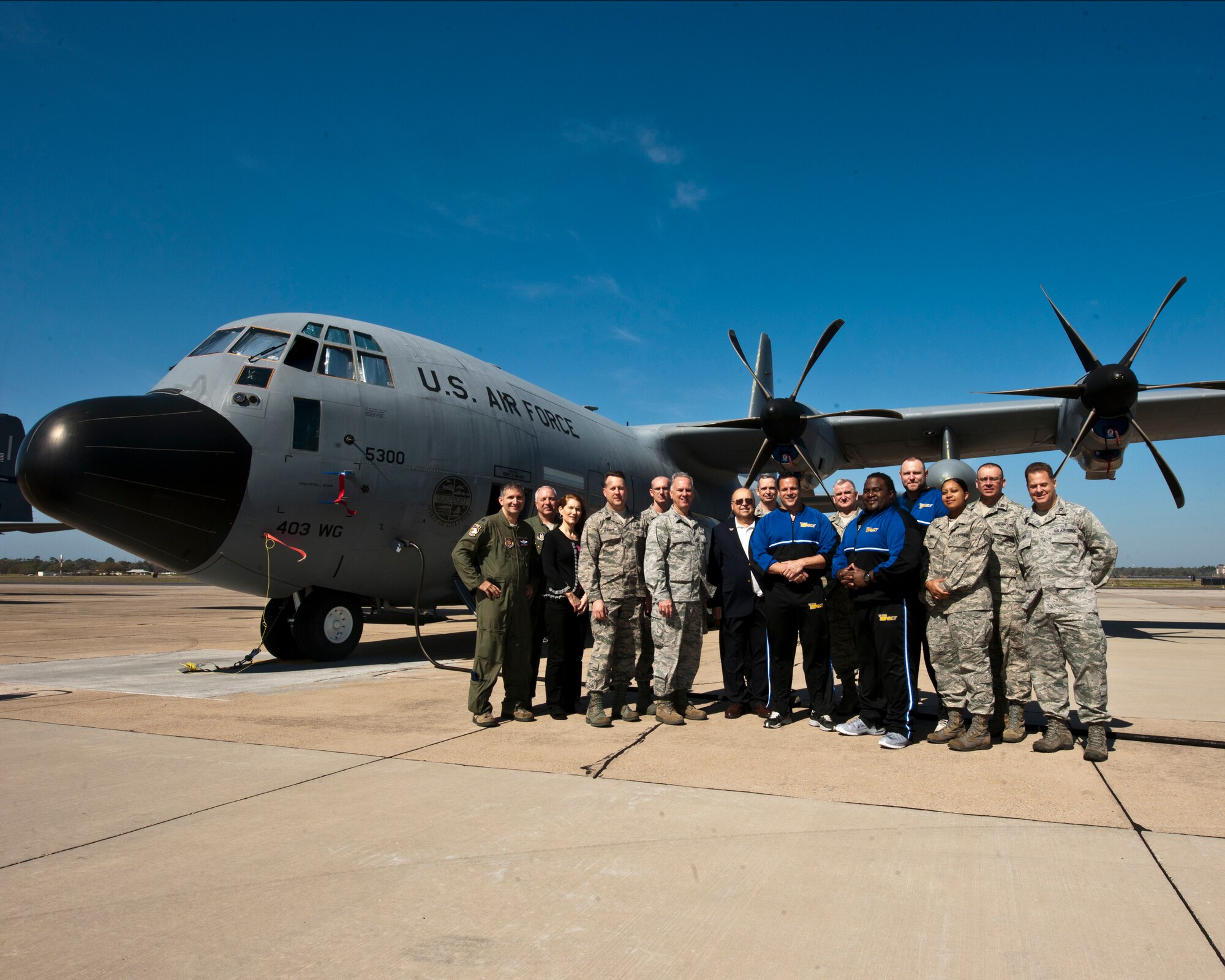 Team Impact is a ministry that uses the talents of elite athletes in efforts to mesmerize audiences and maximize their receptiveness to God's Word. The team traveled here in part of National Prayer Day (U.S. Air Force Photo by Capt. J. Justin Pearce).




