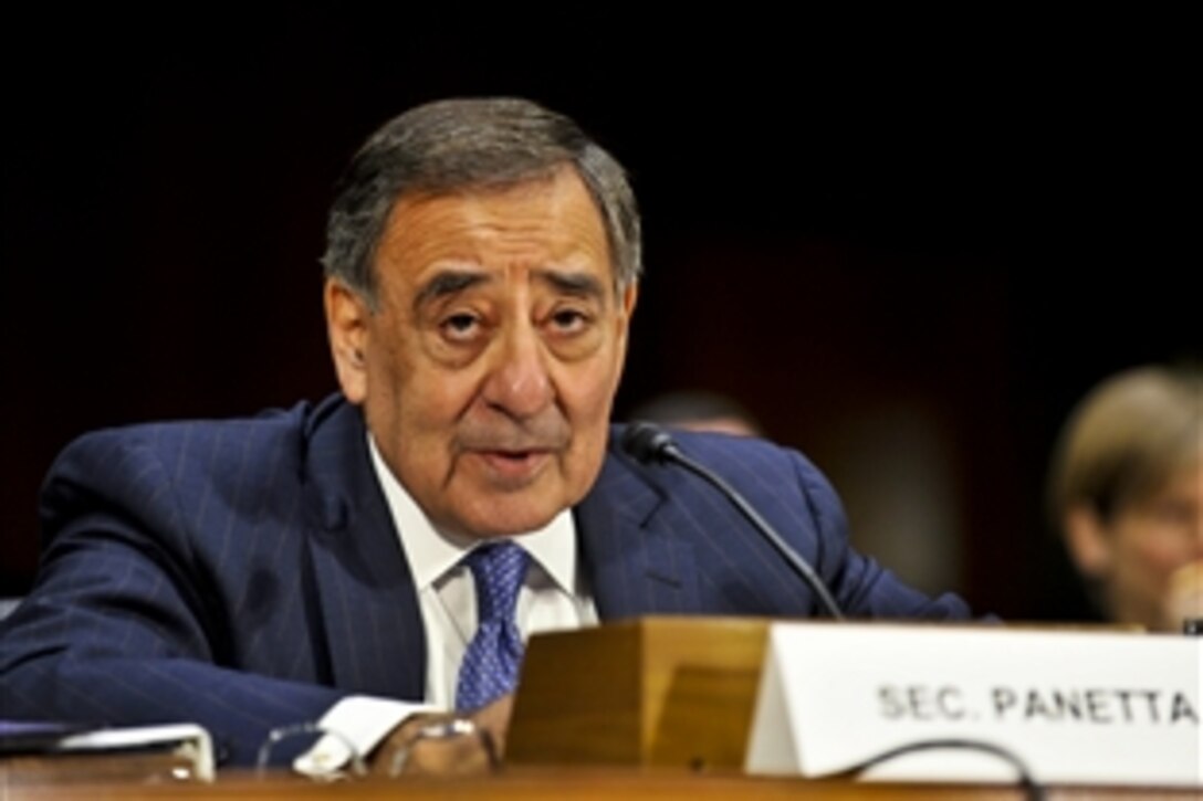 Defense Secretary Leon E. Panetta testifies on the situation in Syria before the Senate Armed Services Committee in Washington, D.C., March 7, 2012.