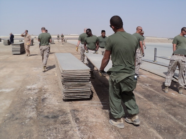 Marines conduct 40,000 square feet of airfield.