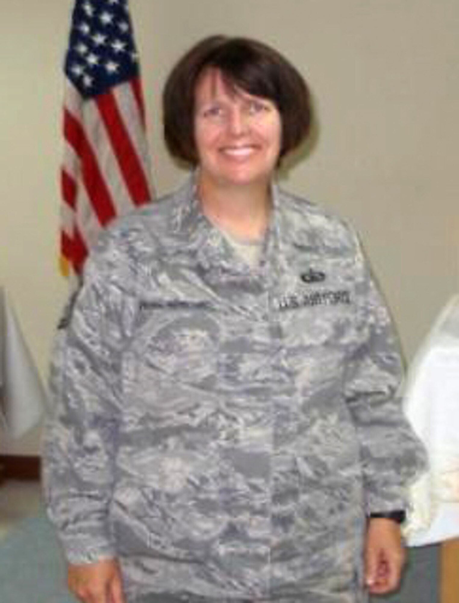 Master Sgt. Janet O’keeffe-Hernandez, 147th Reconnaissance Wing Chaplain Assistant, acts as a Joint Expeditionary Tasking airman (JET) during her last overseas deployment. (Courtesy Photo)